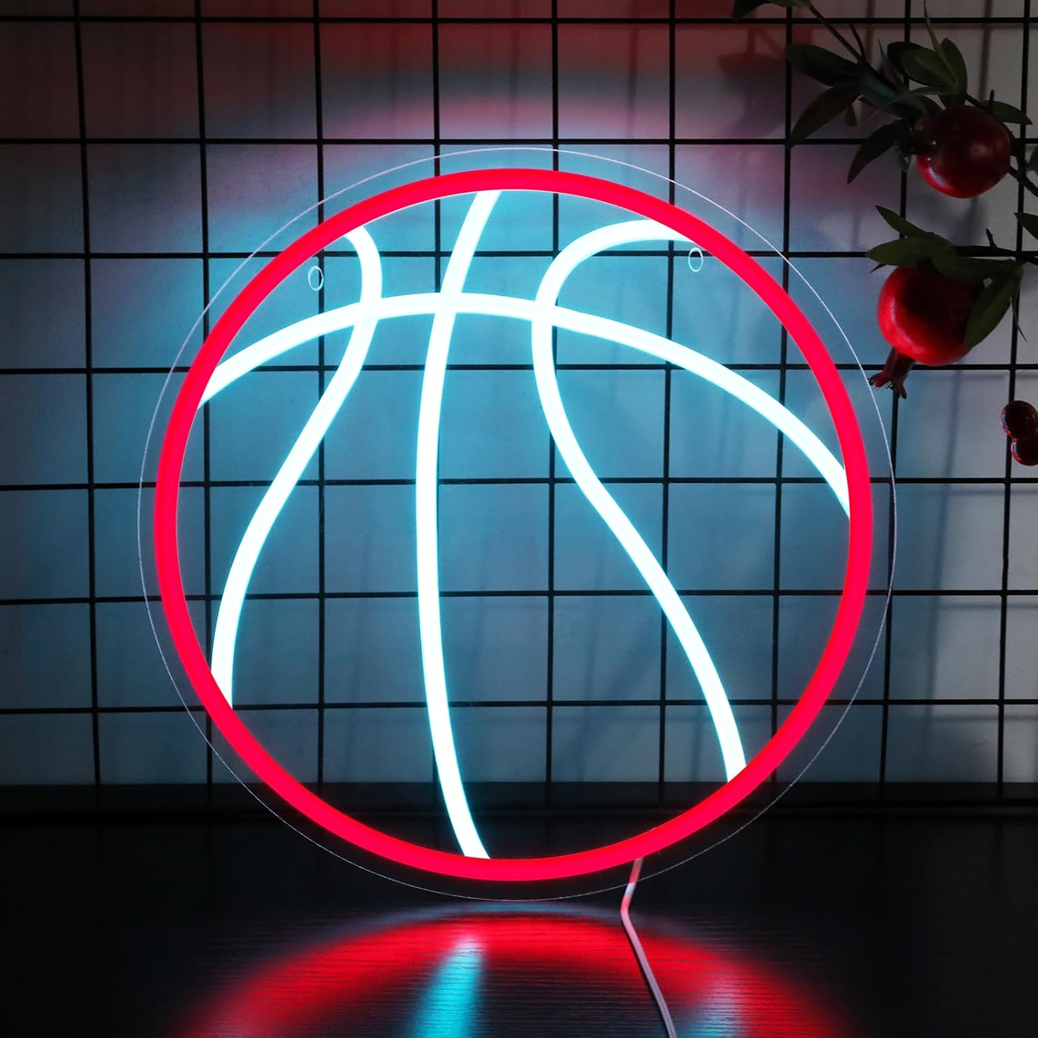 Letrero de neón de baloncesto para dormitorio, letreros de neón LED regulables para decoración de pared, letrero de neón deportivo para niños,