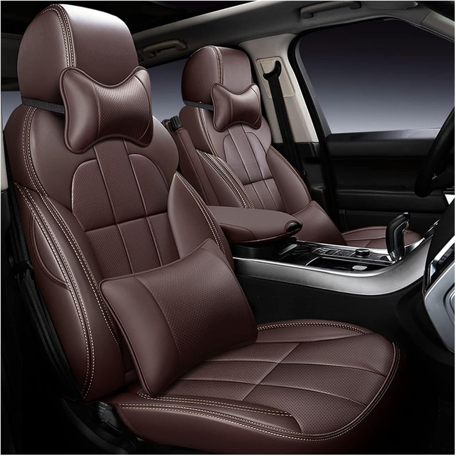 TalcuS Cojines de asiento de cuero de vaca personalizados para asiento de automóvil, compatible con Volvo XC70 S60 S80 XC60 V40 V60 C30 C70 XC90