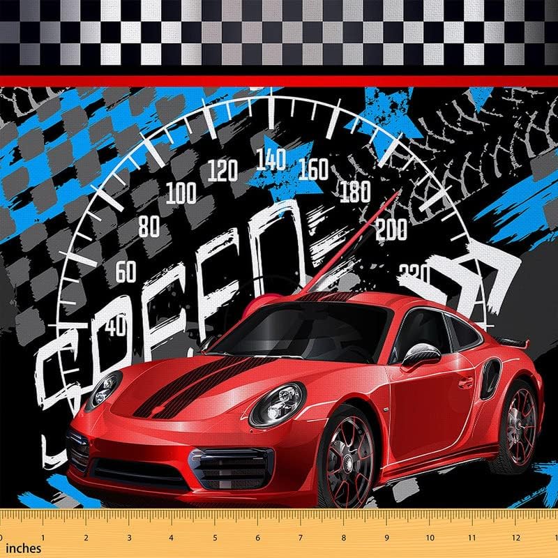 The Yard – Tela de tapicería de autos deportivos de carreras para sillas, tela decorativa impermeable para exteriores, 1 yarda, rojo y negro