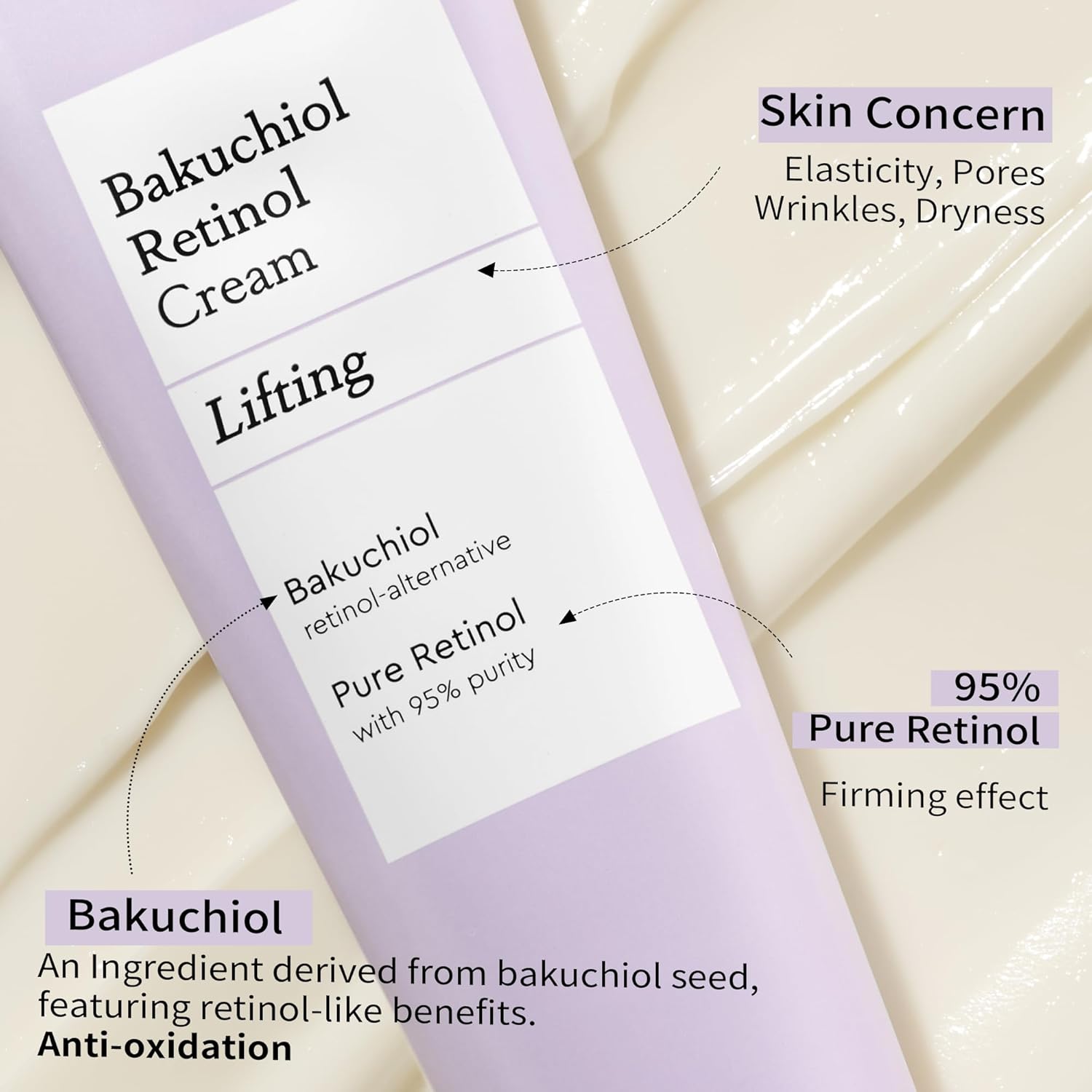 Mamonde Bakuchiol – Crema de retinol con 95% de retinol puro, crema diaria coreana de retinol para calmar, hidratar