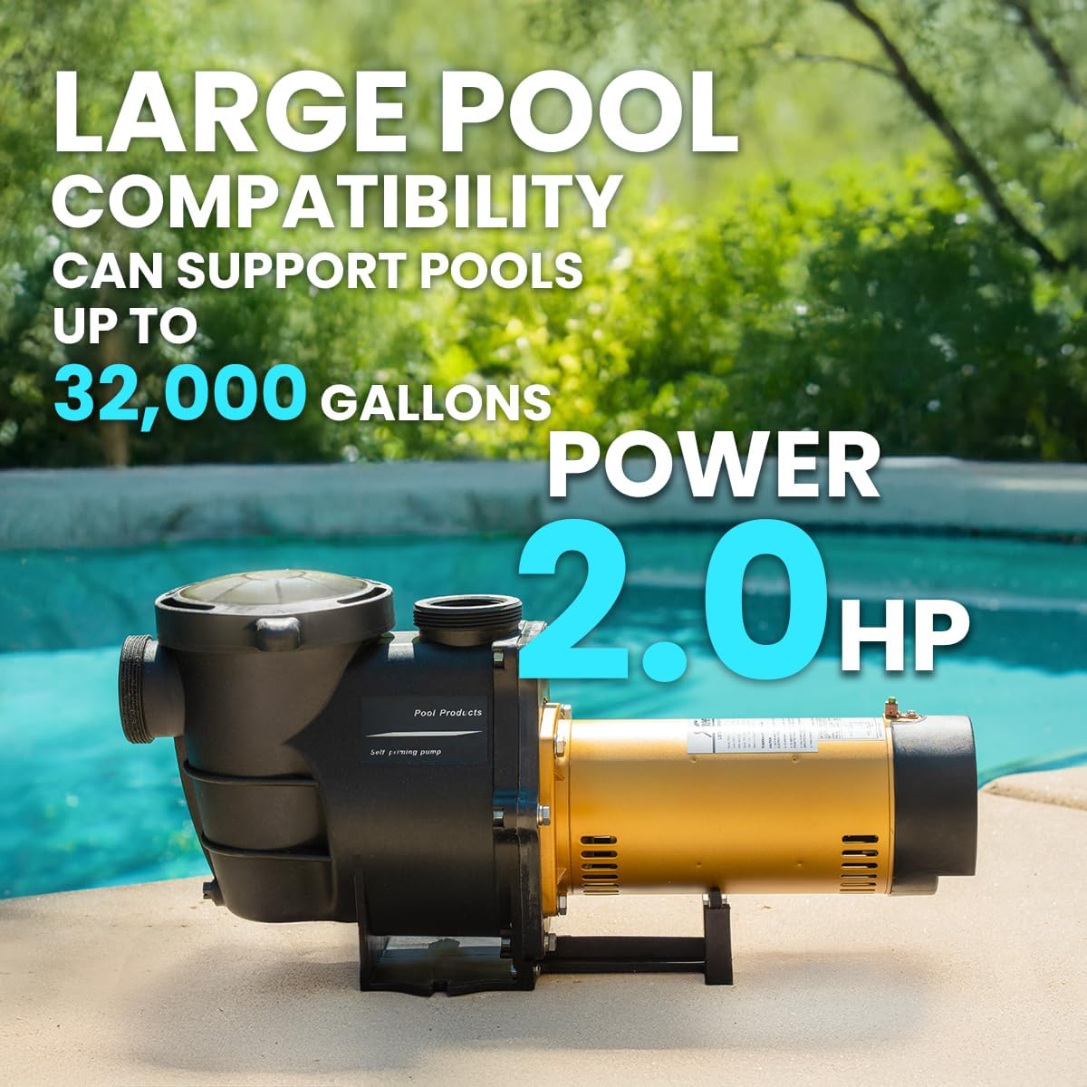 XtremepowerUS 2HP Self Prime InOver Ground Bomba de piscina 2″ NPT Fitting ETL
