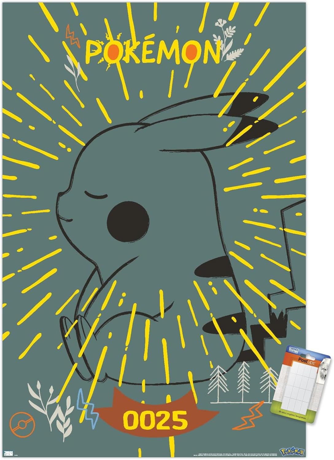 Trends International Pokémon – Póster de pared de Pikachu Peaceful Nature