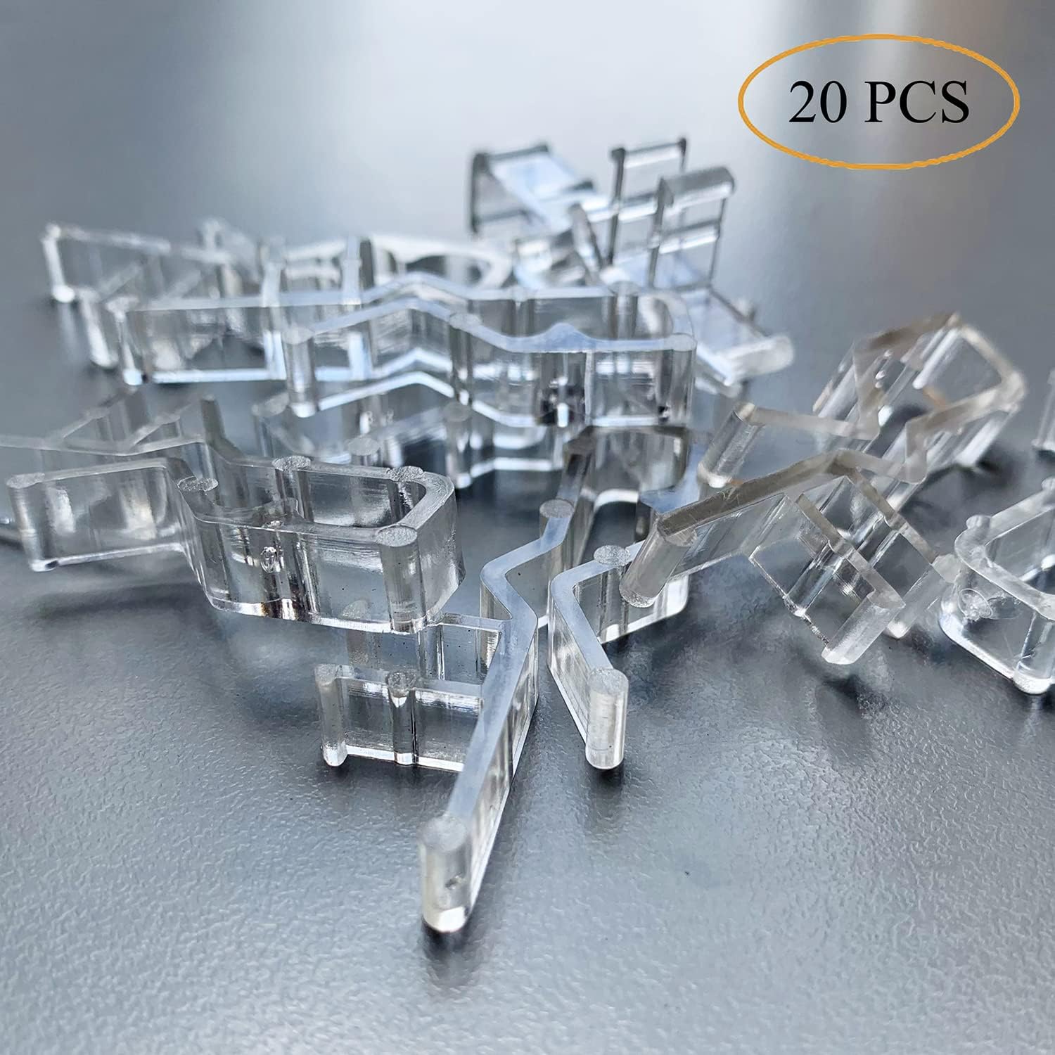 Clips de cenefa para persianas de 1.8 pulgadas, clips de plástico transparente para persianas de madera horizontales (20 piezas)