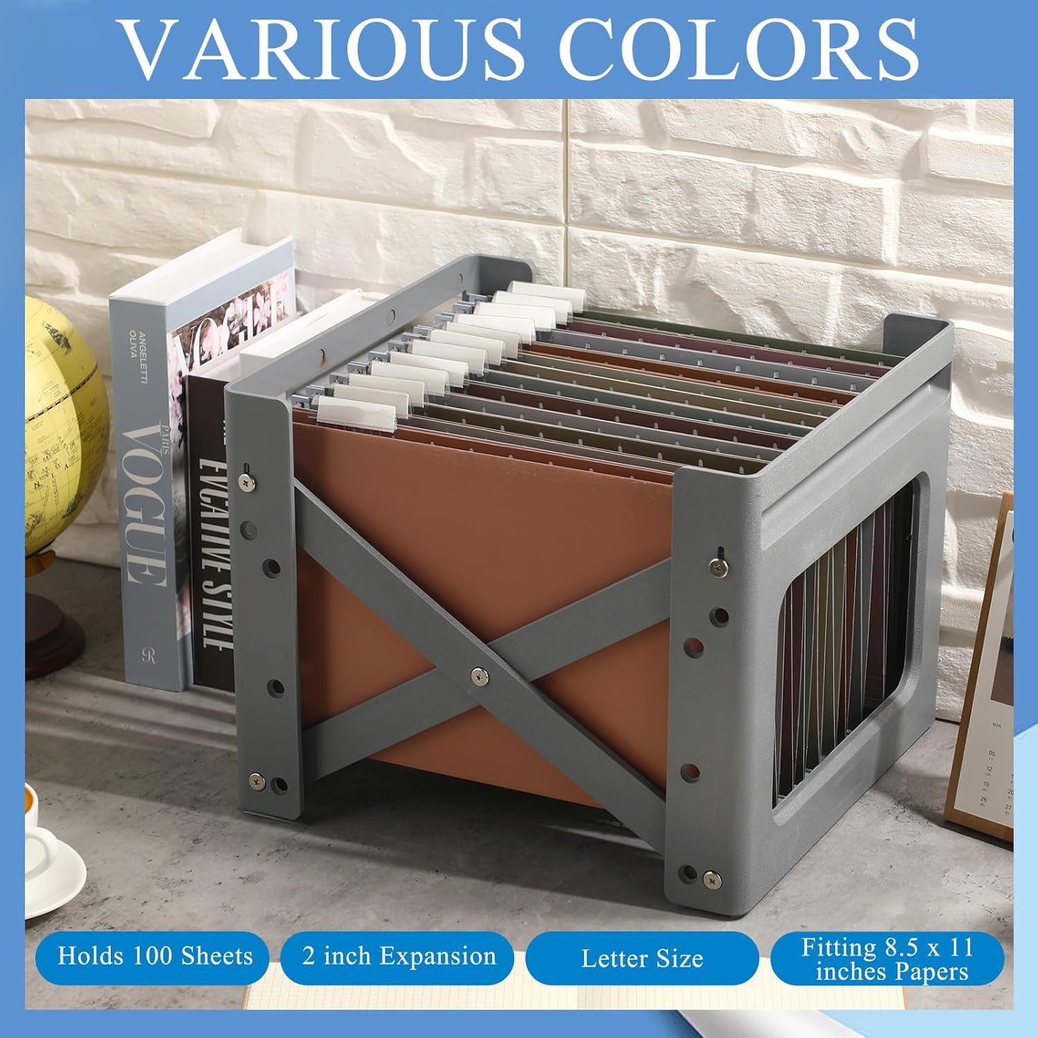 Yaomiao 36 carpetas colgantes tamaño carta, carpetas colgantes multicolor con pestañas para el hogar, aula, oficina, escuela, suministros de