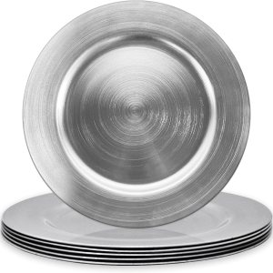 OPEXSCAL Platos de carga plateados, juego de 6 platos de carga para mesa de comedor, boda, eventos, cargadores de placas – 13 pulgadas OPEXSCAL Platos de carga plateados, juego de 6 platos de carga para mesa de comedor, boda, eventos, cargadores de placas – 13 pulgadas