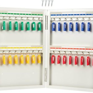 Juvale Caja de cerradura para gabinete de llaves Organizador de llaves para montaje en pared, caja de almacenamiento de llaves segura de acero, 32 Juvale Caja de cerradura para gabinete de llaves Organizador de llaves para montaje en pared, caja de almacenamiento de llaves segura de acero, 32