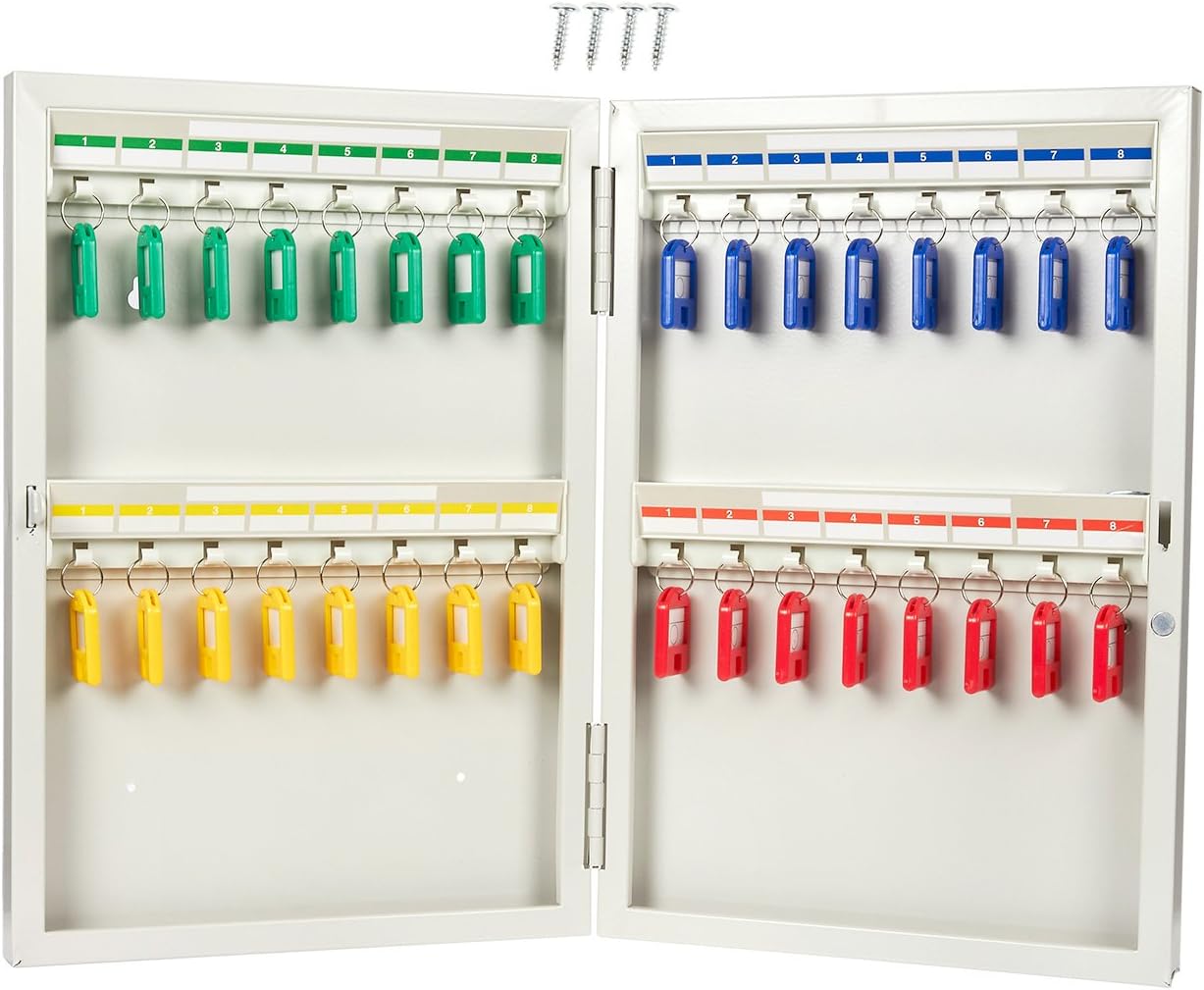 Juvale Caja de cerradura para gabinete de llaves  Organizador de llaves para montaje en pared, caja de almacenamiento de llaves segura de acero, 32