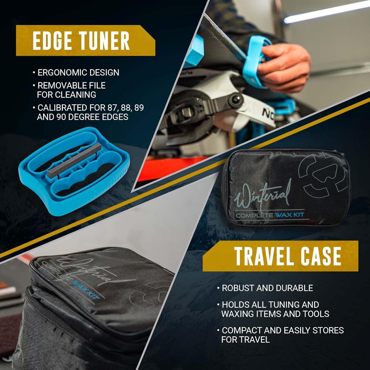 Winterial Snowboard and Ski Tuning Kit, with Iron, All-Temp Snowboard Wax, Angled Edge Tuner File, PTEX Rods and Wax Apron