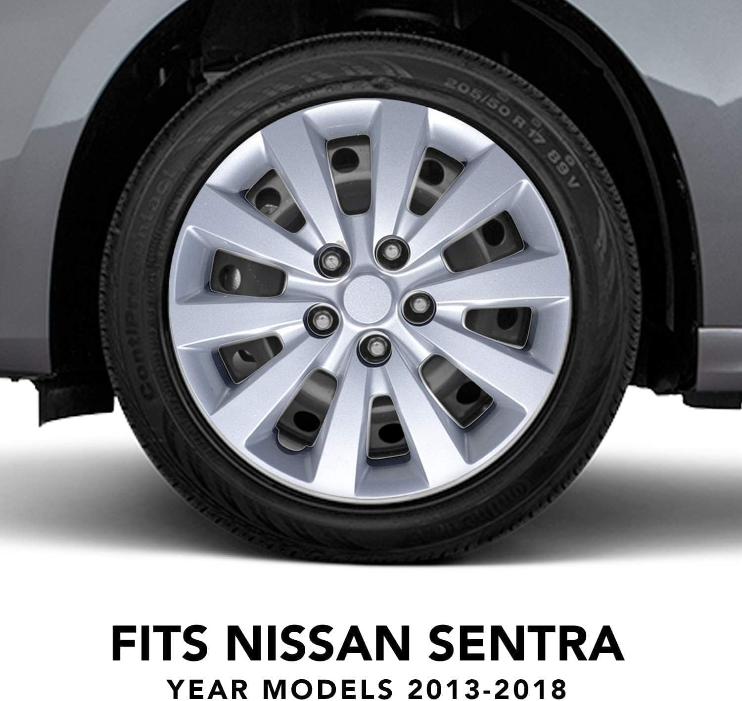Mayde Tapacubos de 16 pulgadas para modelos 2013-2018, se adapta a Nissan Sentra (una pieza plateada)