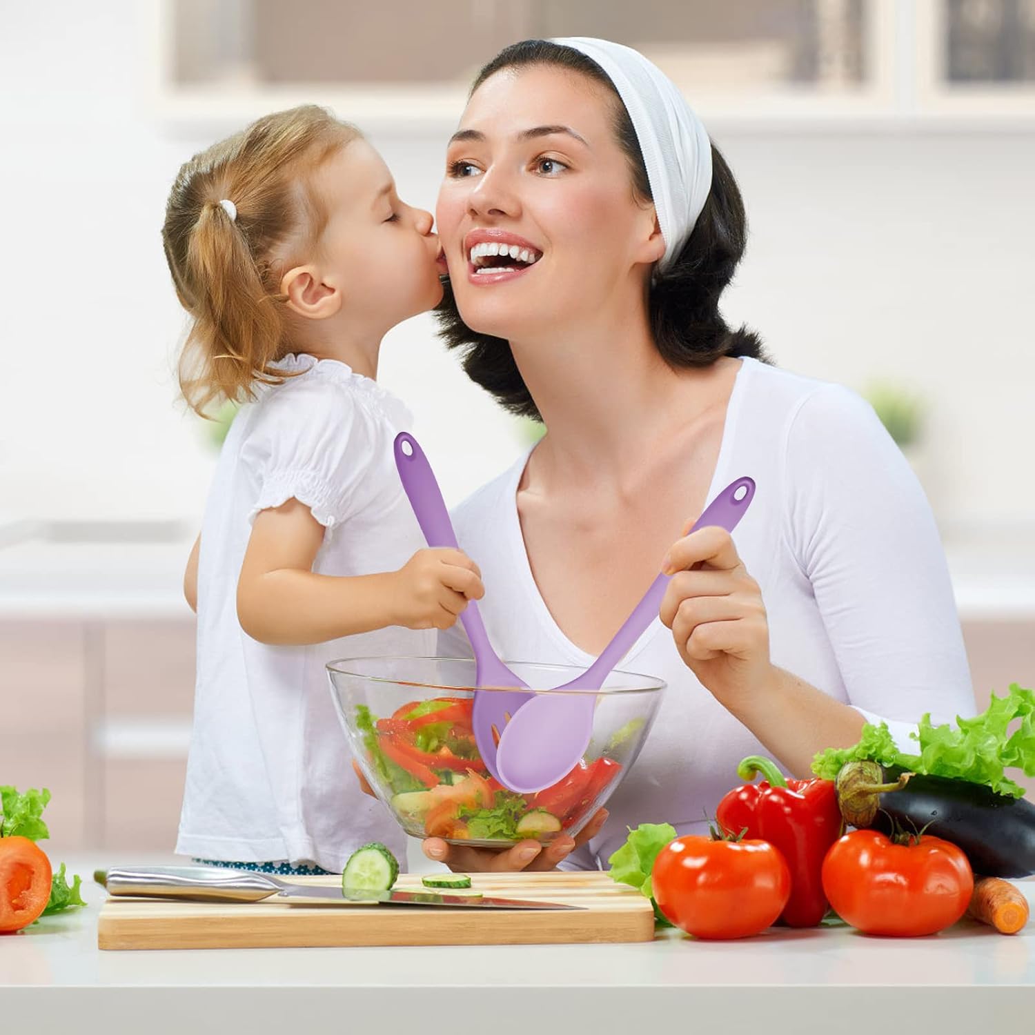 Cucharas para mezclar, cuchara ranurada de silicona, cucharas de silicona para cocinar, cucharas de servir para mezclar, servir, escurrir, agitar,