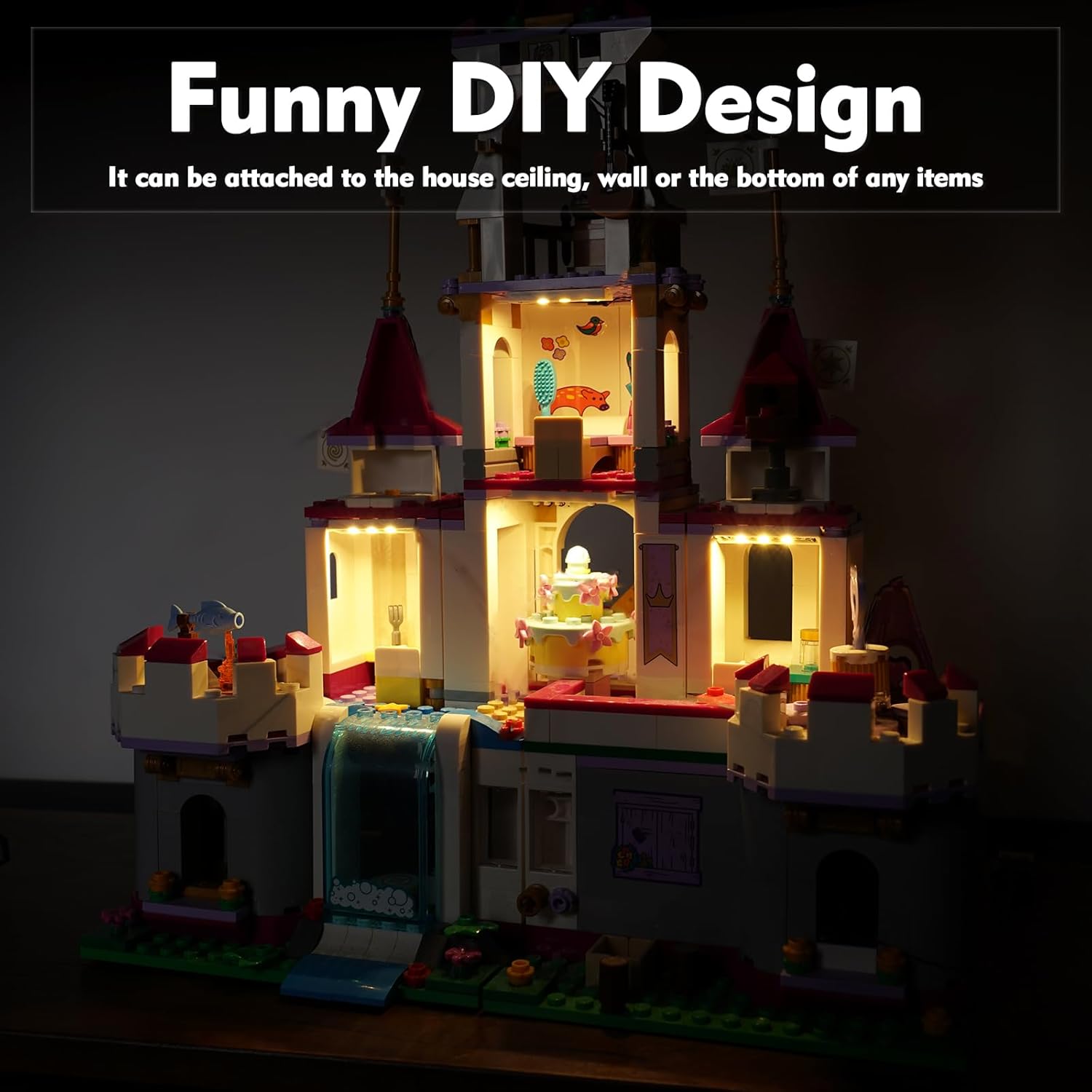 BrickBling 1 paquete de luces LED blancas cálidas 4 en 1, luz LED alimentada por USB, compatible con ladrillos Lego
