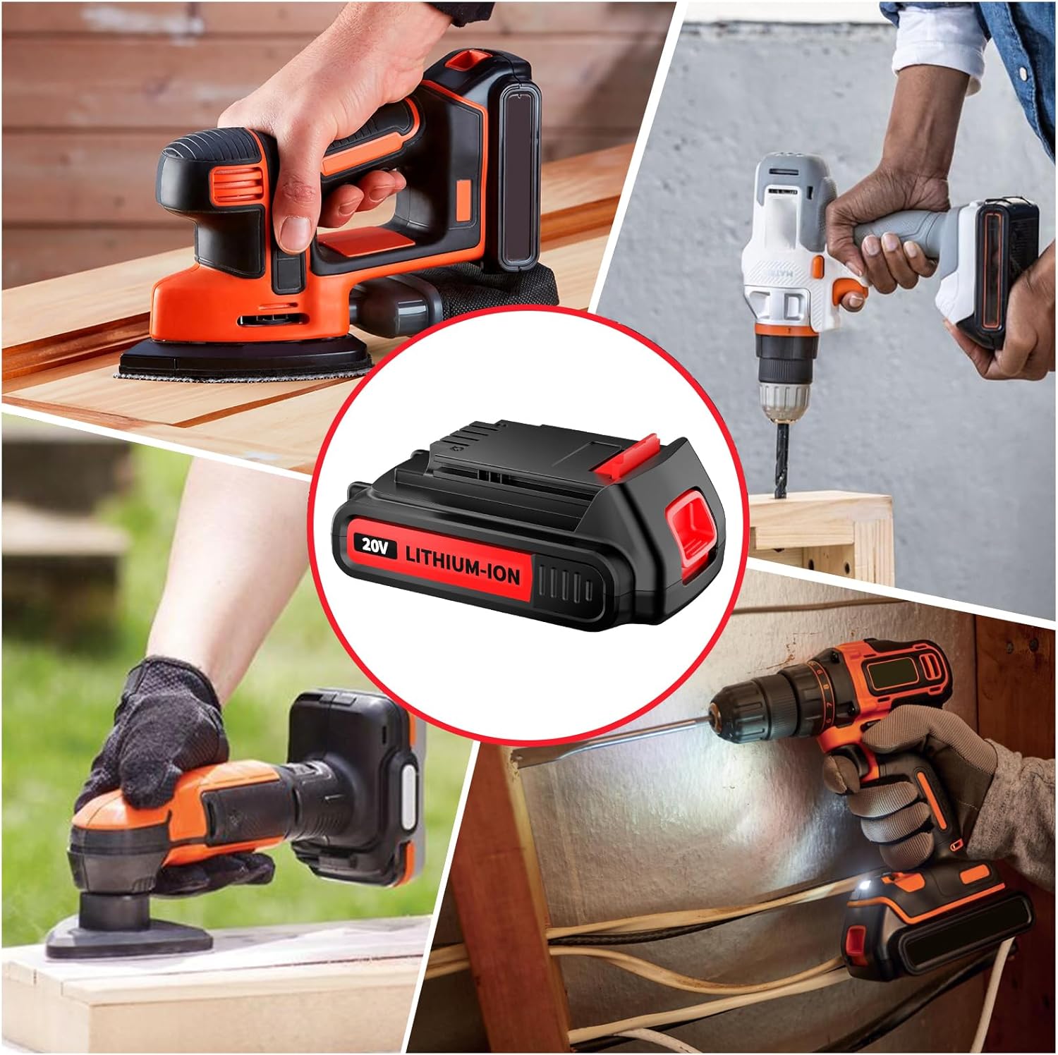 POWTREE LBXR20 – Batería de repuesto para herramientas inalámbricas Black and Decker de 20 V máx. Batería de litio LB20 LBX20 LBXR2020-OPE LBX4020