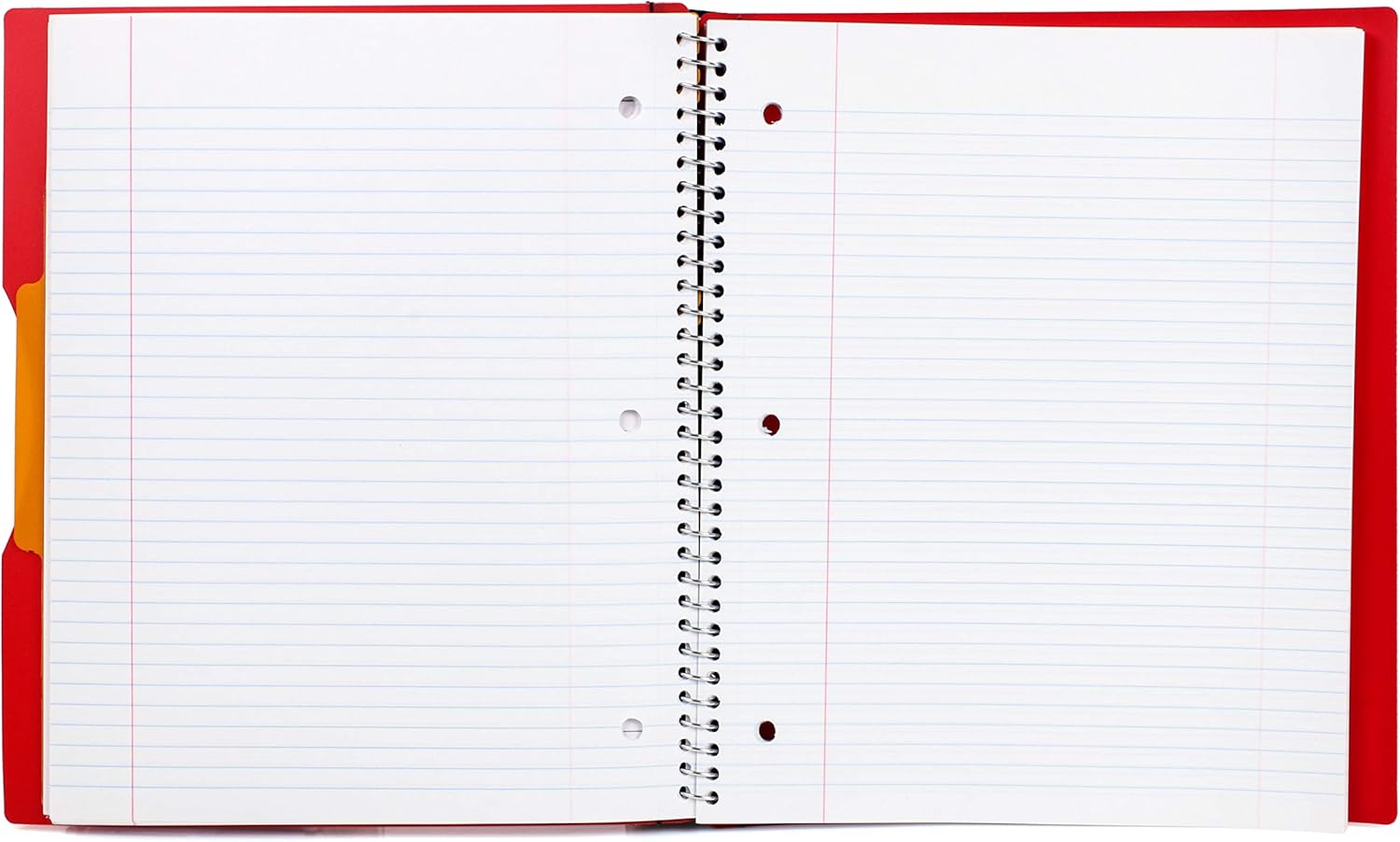 Mintra Office – Libreta espiral de alta calidad durable, espirales cubiertas de tela, sin enganches, a rayas universitarias, divisores de bolsillo