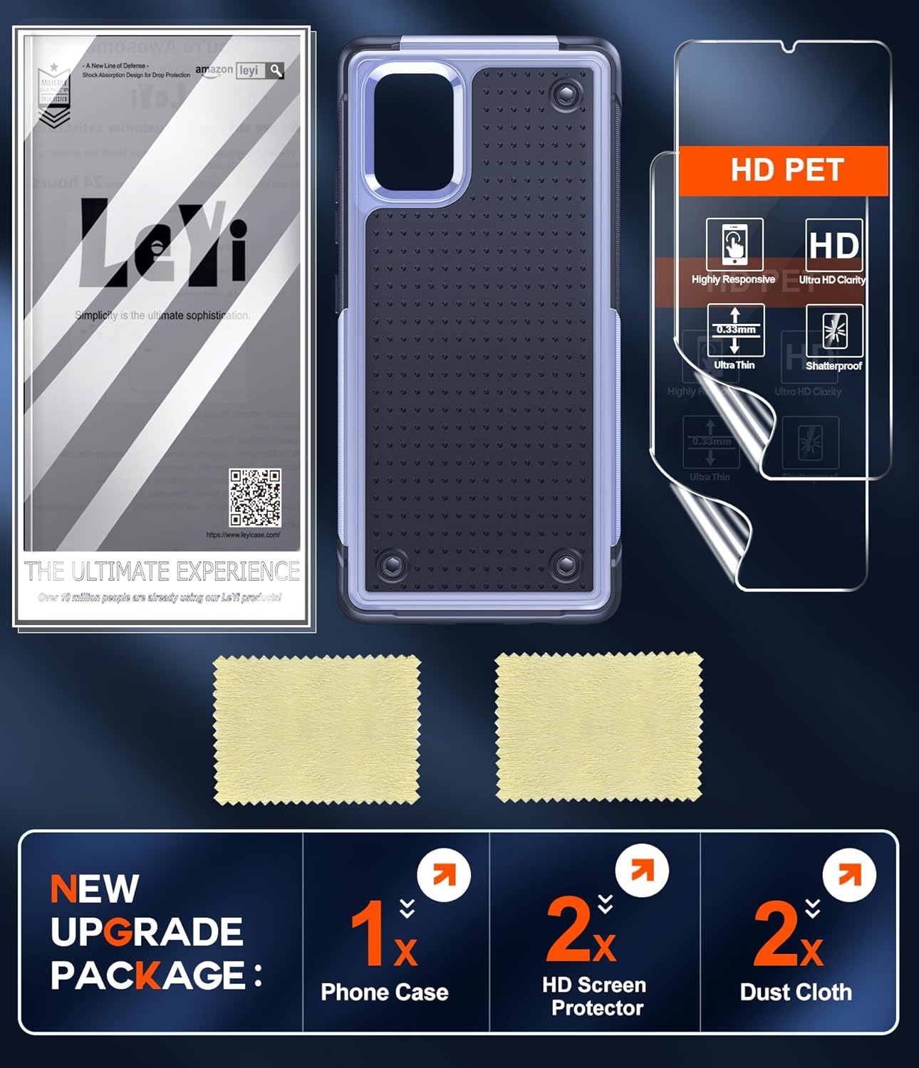 LeYi Funda para Samsung Galaxy A71 para mujeres y niñas con 2 unidades protectores de pantalla, doble capa protectora de policarbonato duro y