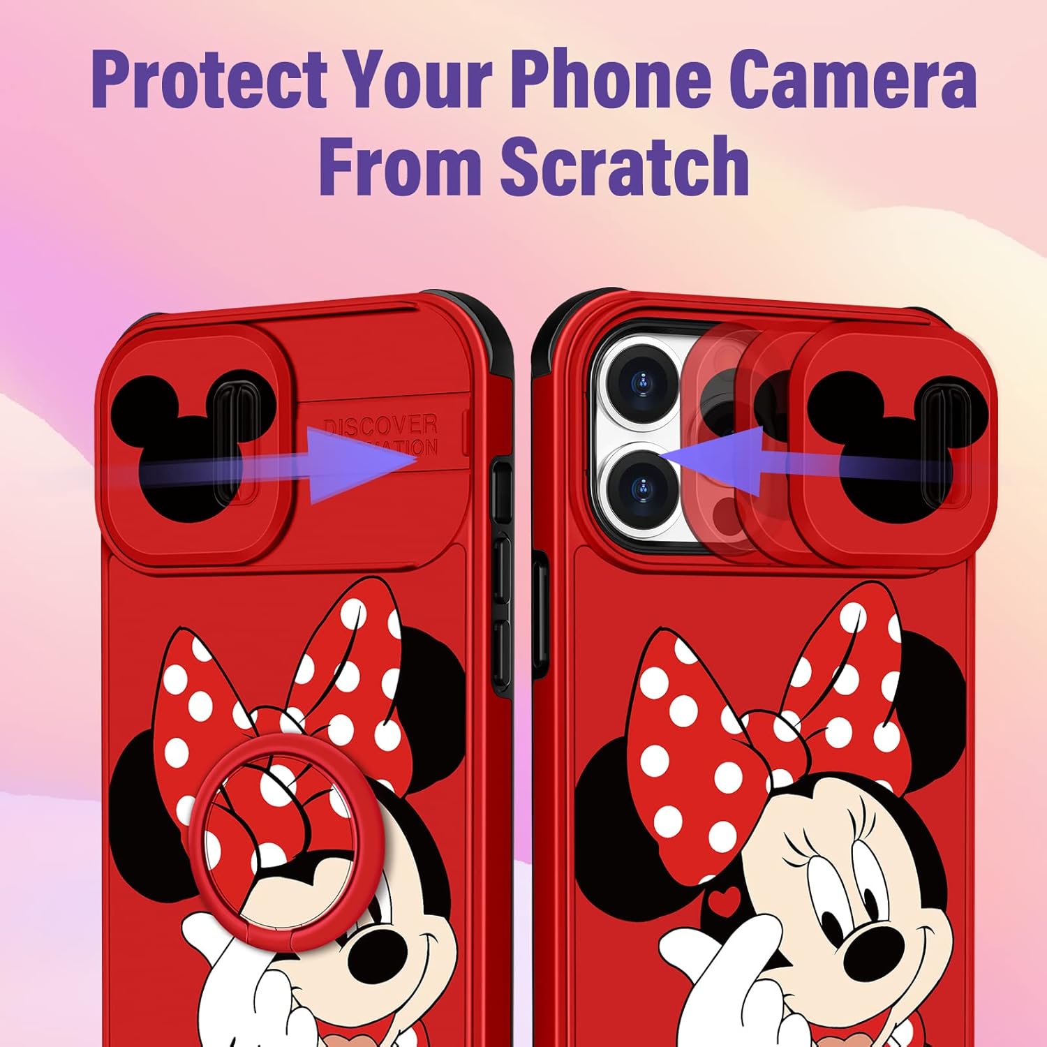 oqpa Funda para iPhone 13 Pro con diseño de dibujos animados para mujer, diseño de dibujos animados para mujeres, con funda para cámara y soporte de