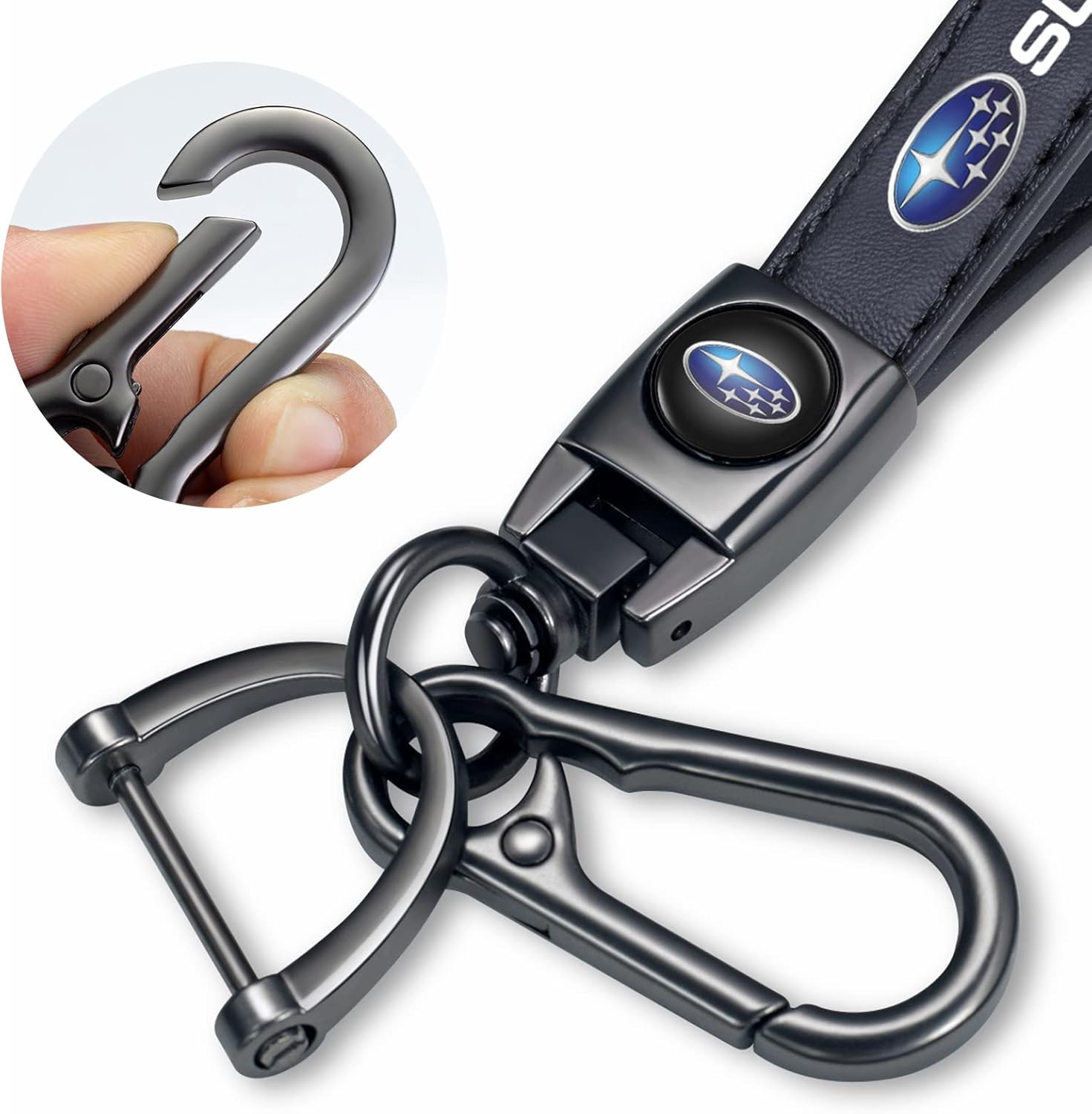 Llavero de cuero genuino para automóvil, accesorios para colgar en el automóvil, compatible con Subaru Forest Outback Empire Traditional Crosstrek