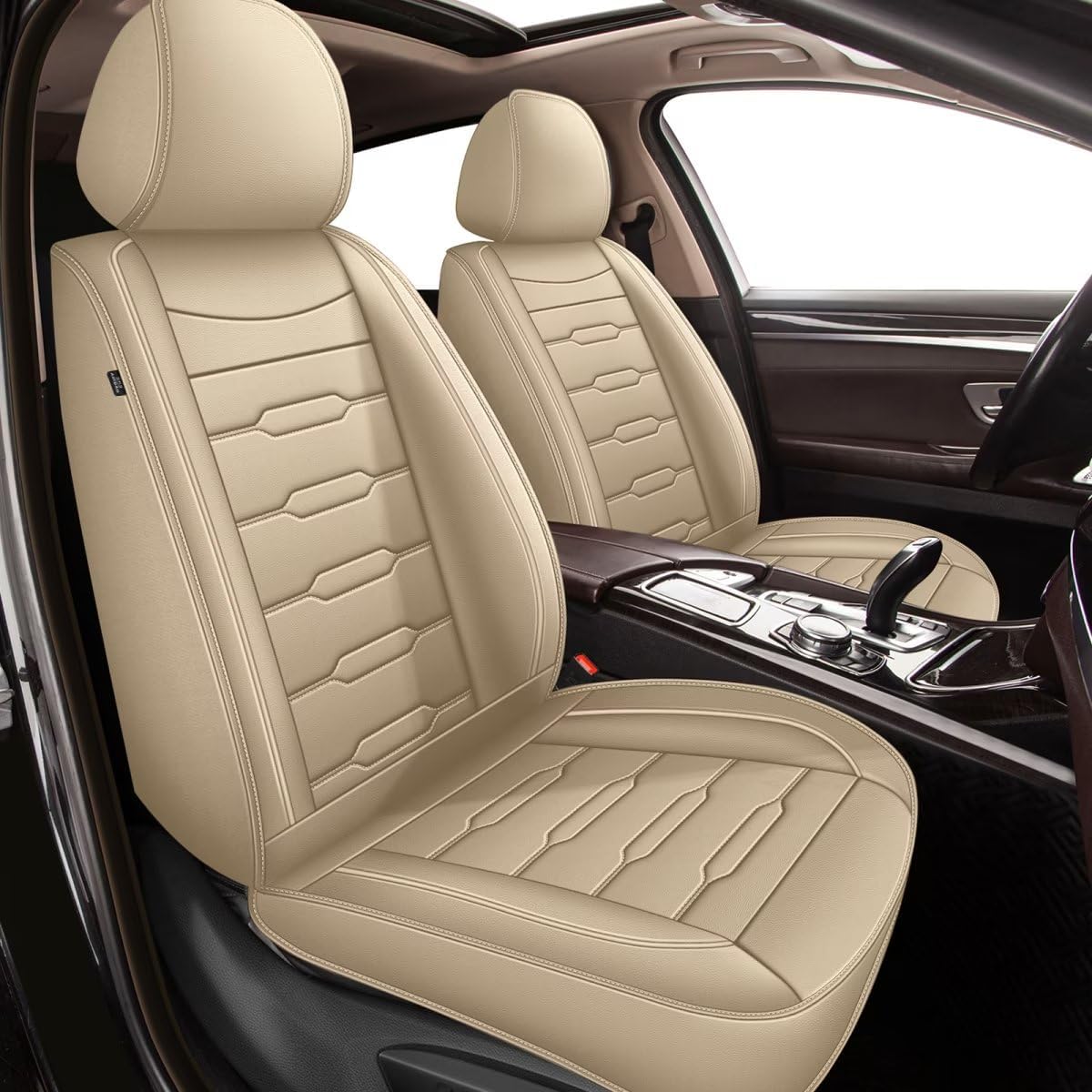 AOMSAZTO Funda de asiento de coche para Nissan Kicks 2018 2019 2020 2021 2022 2023 juego completo de 5 asientos de cuero protector de cojín de