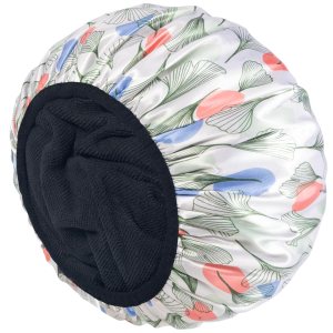 Aquior Gorro de ducha con forro de rizo para mujer, gorro de ducha reutilizable, triple capa impermeable, extra grande para mujeres de pelo largo Aquior Gorro de ducha con forro de rizo para mujer, gorro de ducha reutilizable, triple capa impermeable, extra grande para mujeres de pelo largo
