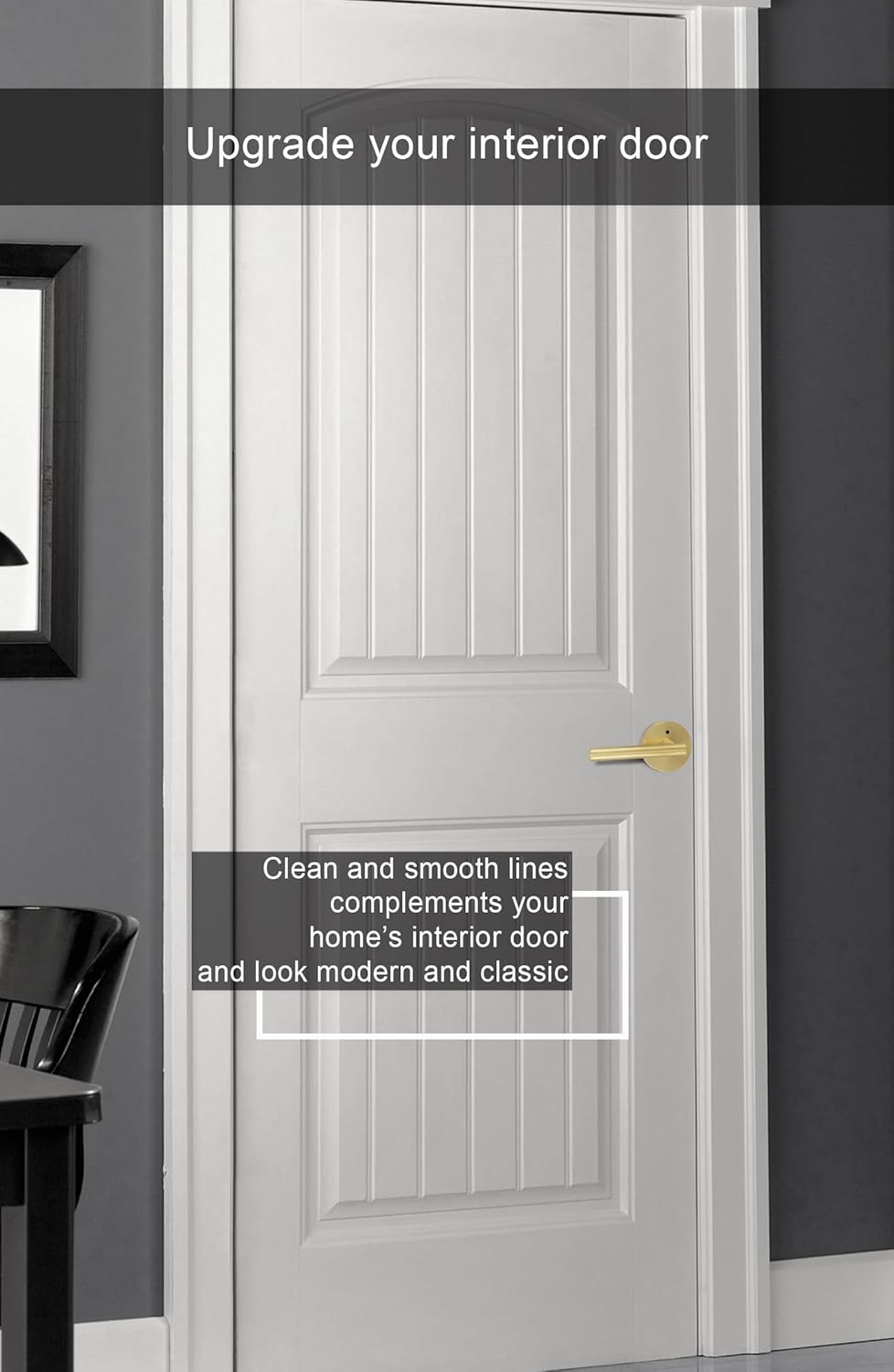 goldenwarm Paquete de 2 manijas doradas para puerta interior, manija de privacidad dorada cepillada, paquete de manijas de puerta interiores de