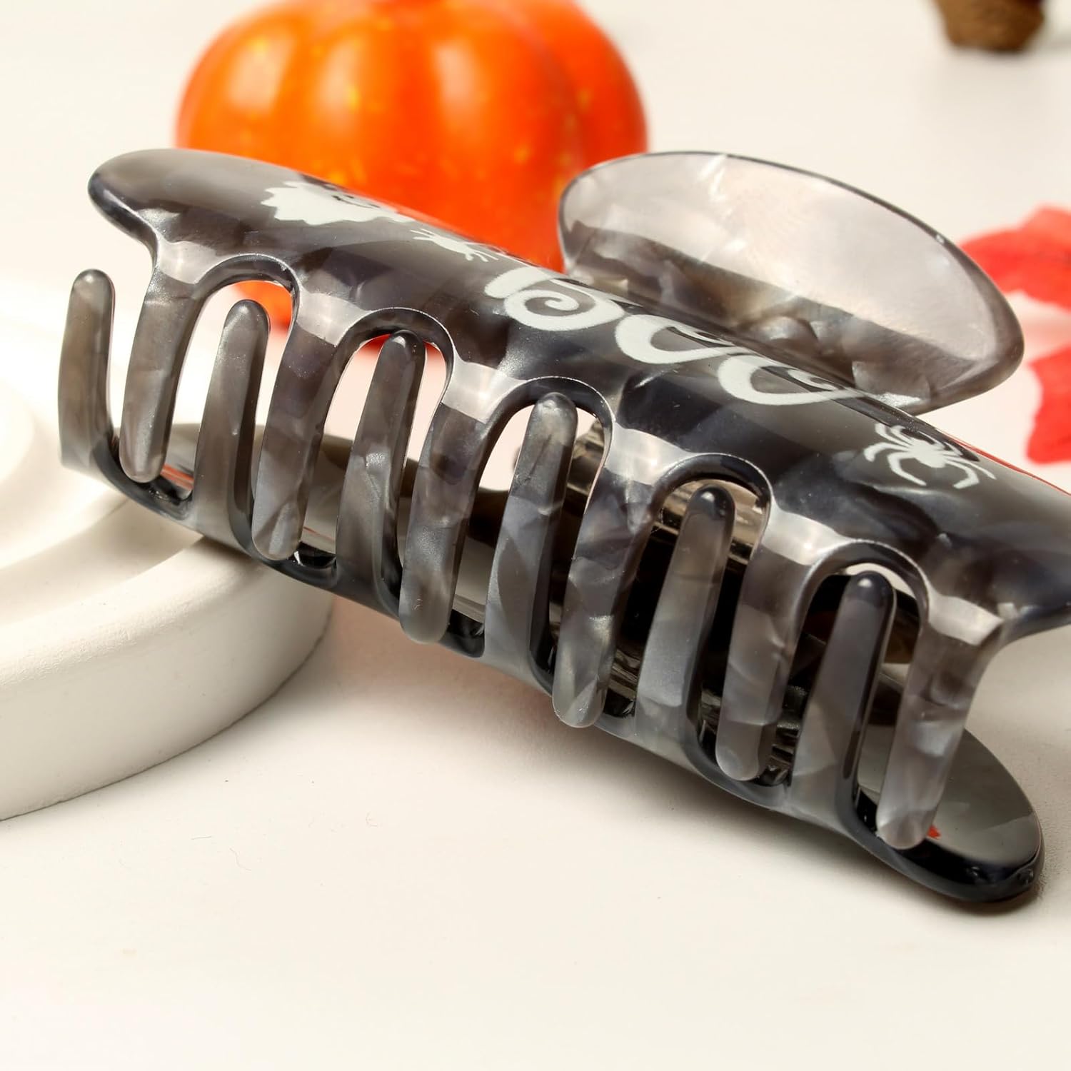 Pinzas para el cabello de Halloween, pinzas para el cabello de telaraña, accesorios para el cabello de Halloween, pinzas para el cabello blanco y