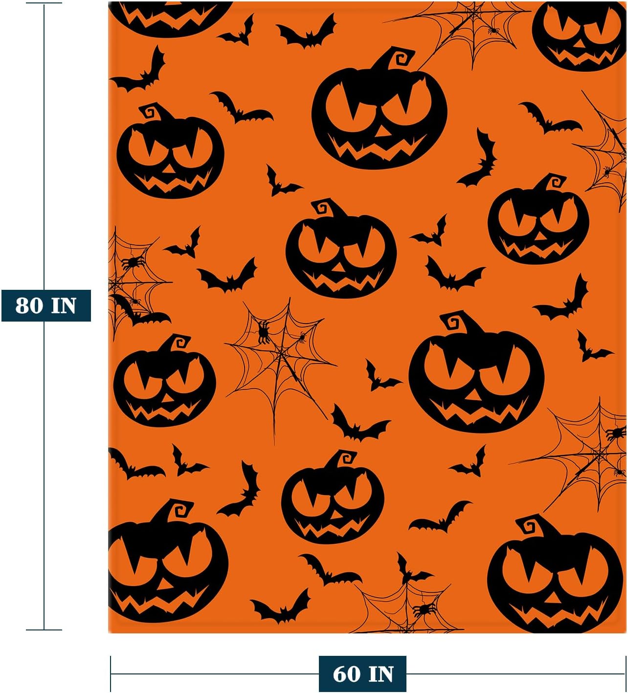 YeeJu Manta de Halloween tamaño individual, color naranja, espeluznante calabazas, para sofá, cama, para exteriores, para Halloween, acogedora,