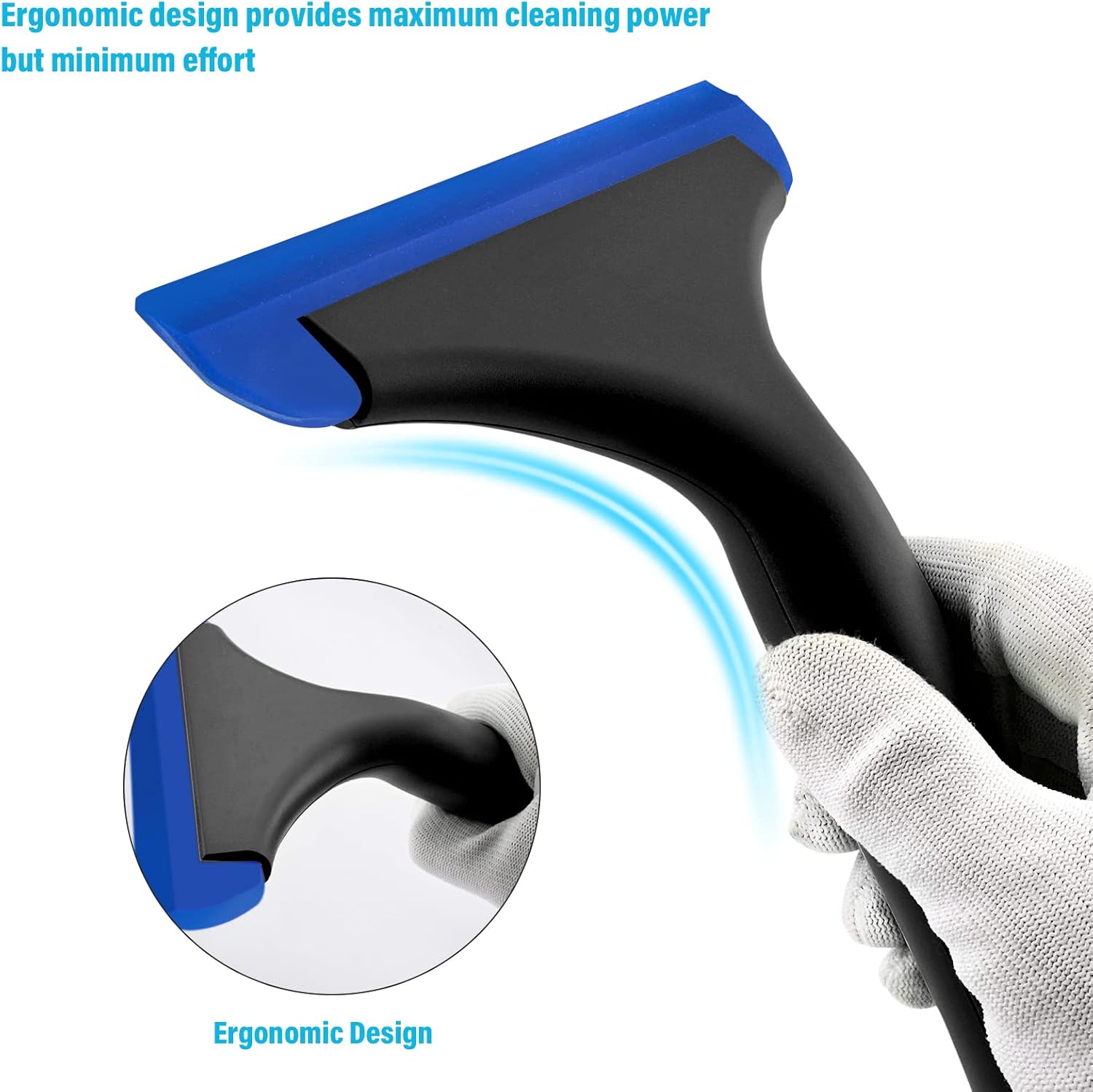 Gomake Pequeña escobilla de goma de silicona para ventana, escobilla de agua automática para parabrisas de automóvil, ventana, espejo, puerta de