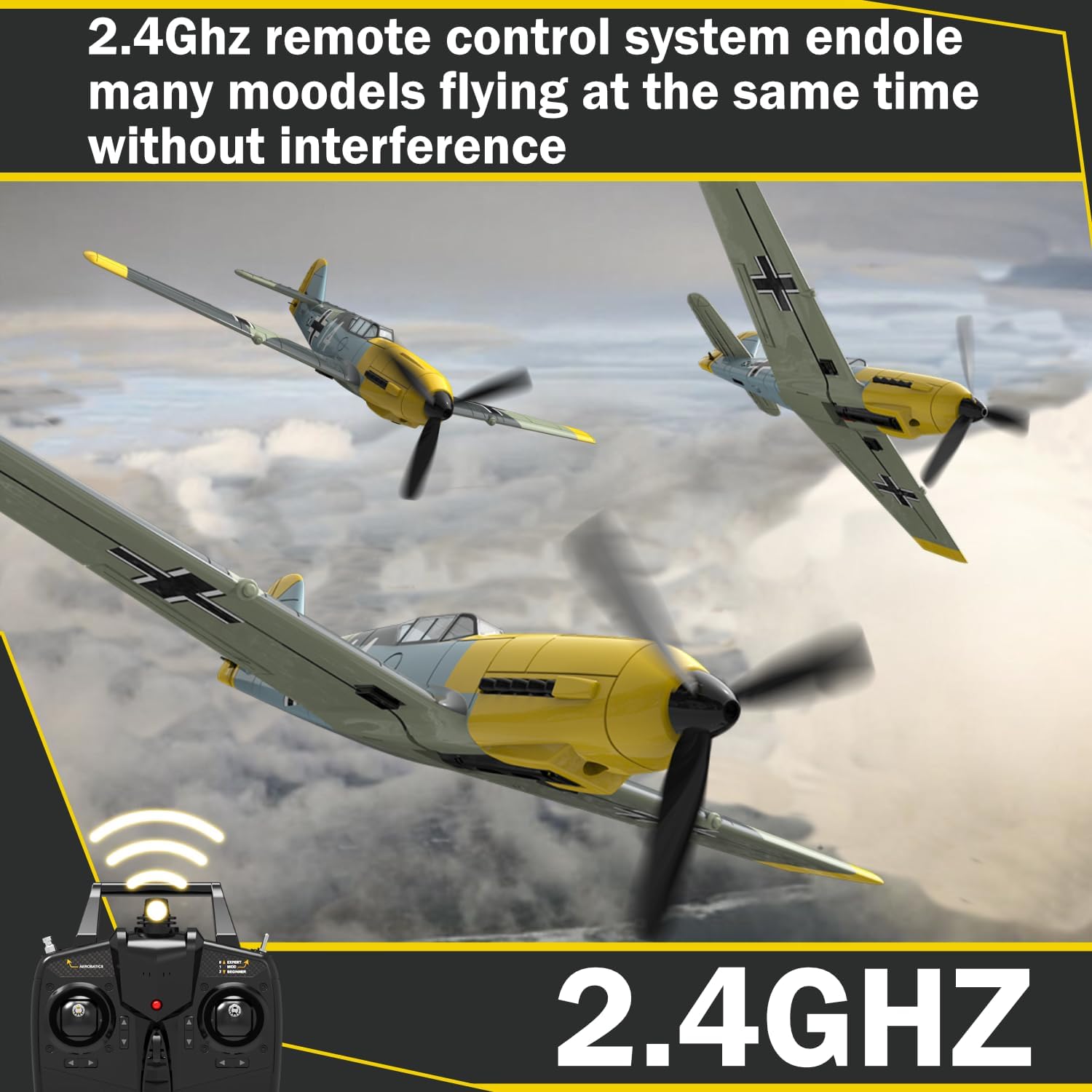 Avión RC de 4 canales RC – Avión RC listo para volar Actualización Messerschmitt BF-109 Aviones de control remoto para principiantes adultos con