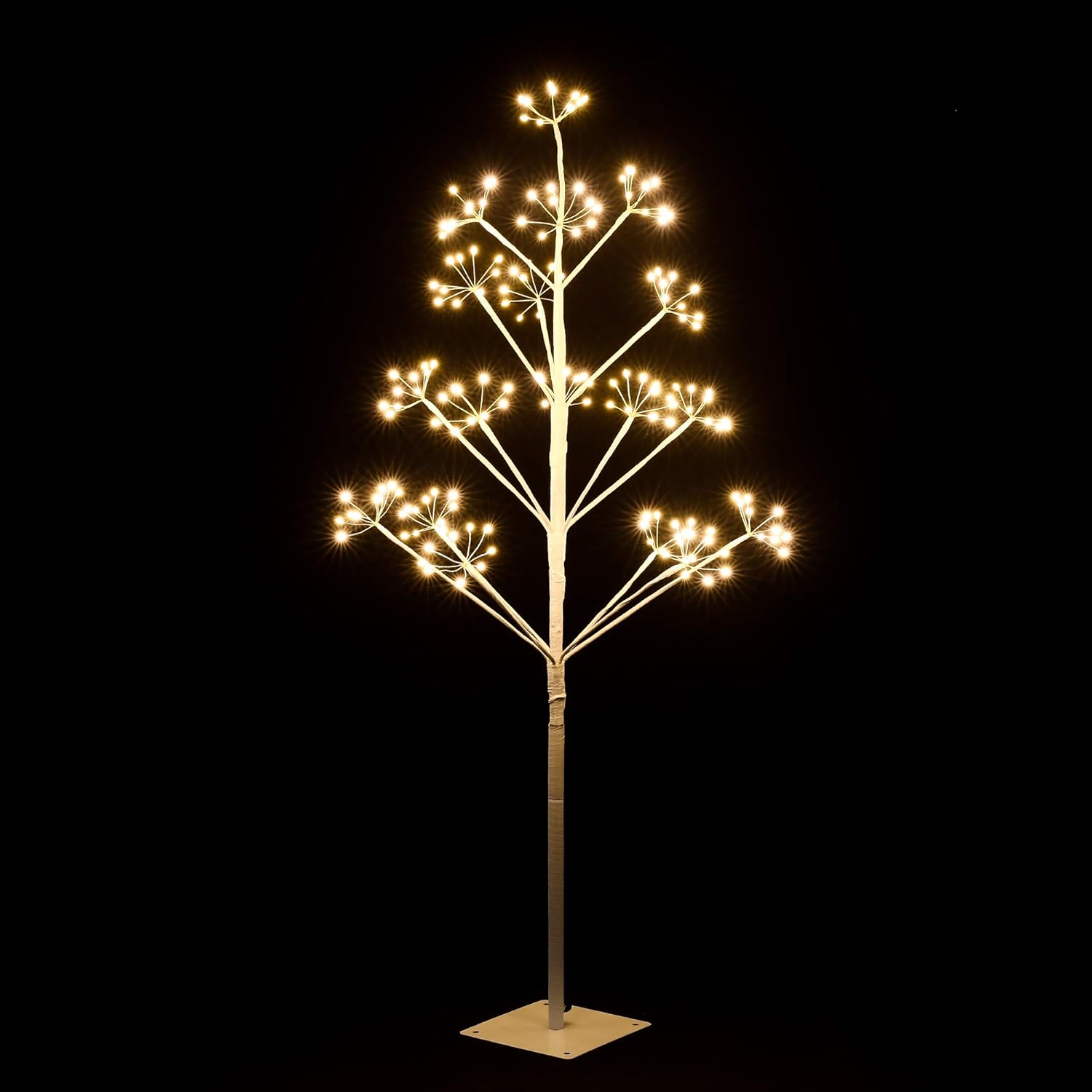 LuxenHome – Decoración de Navidad, árbol de abedul iluminado de 4 pies, árbol de abedul artificial como petardo, árbol de abedul preiluminado,