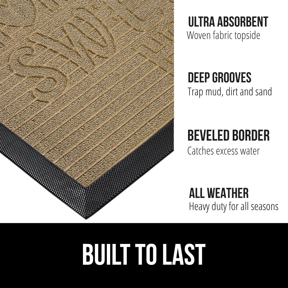Gorilla Grip WeatherMax – Tapete para todas las estaciones 100% impermeable, 47×35 pulgadas, goma natural duradera, resistente a manchas y