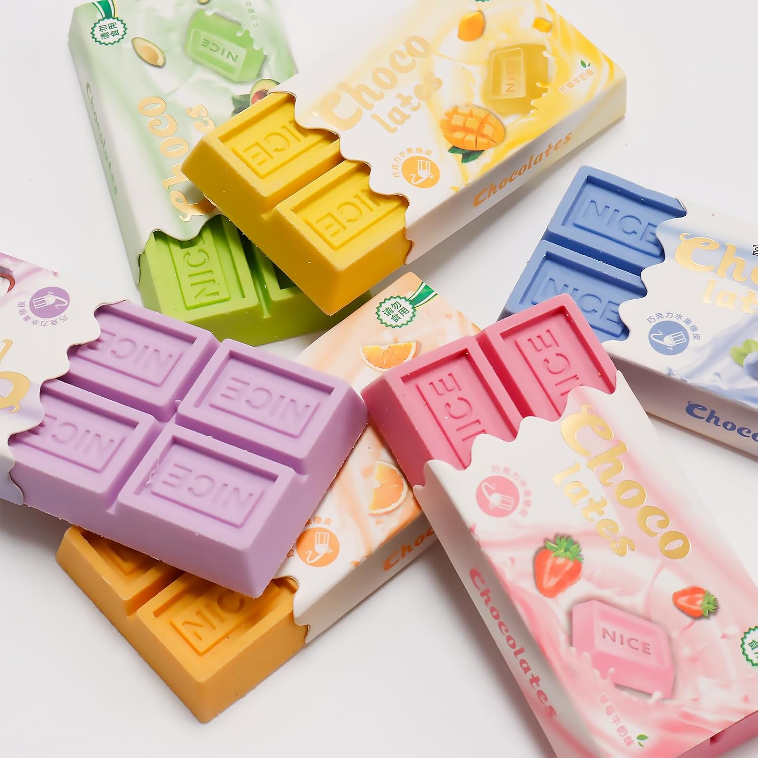 Exasinine Borrador de chocolate para suministros escolares de regalo, 6 unidades