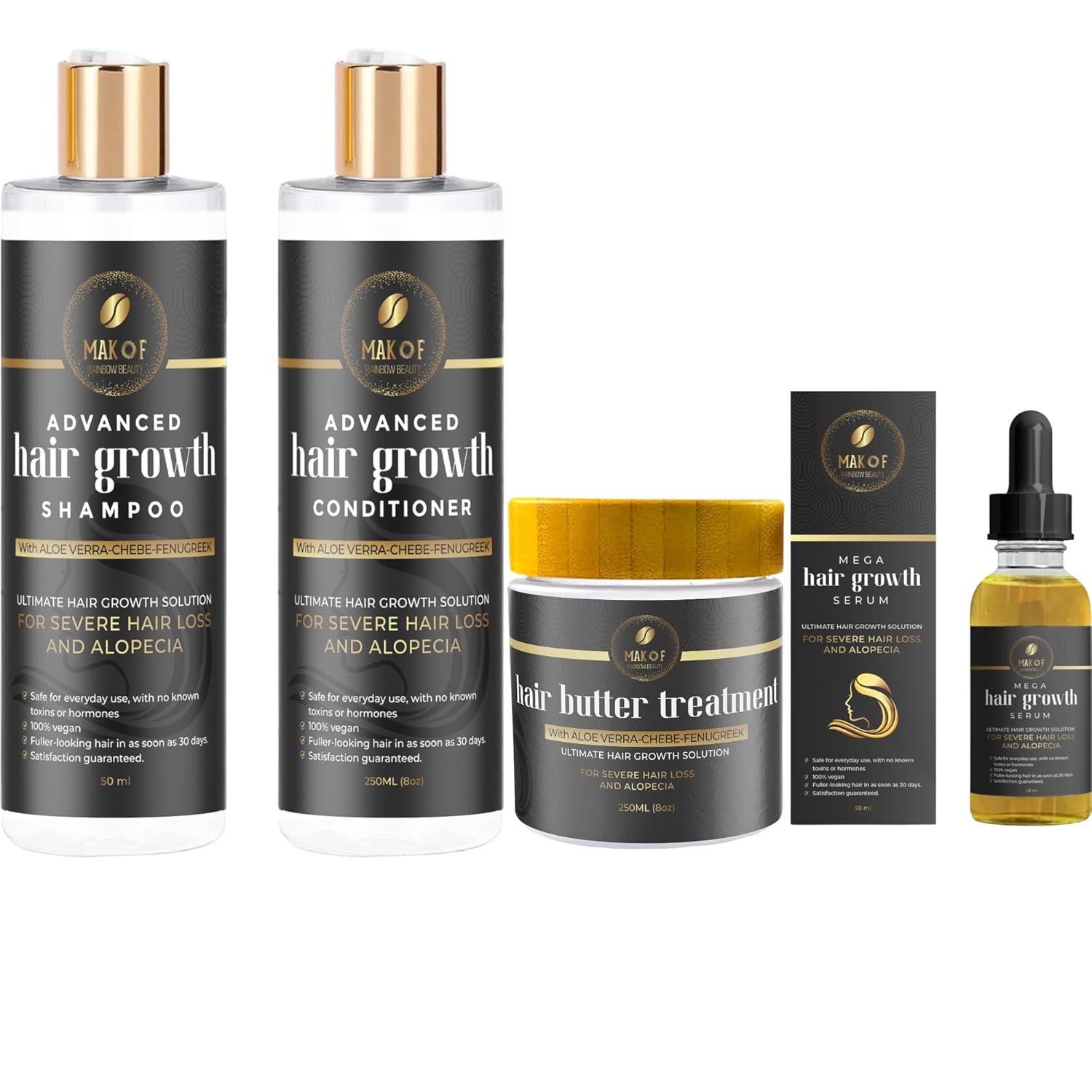 Champú y acondicionador para el crecimiento del cabello, mezcla de aceite esencial, para pérdida severa del cabello y adelgazamiento del cabello.