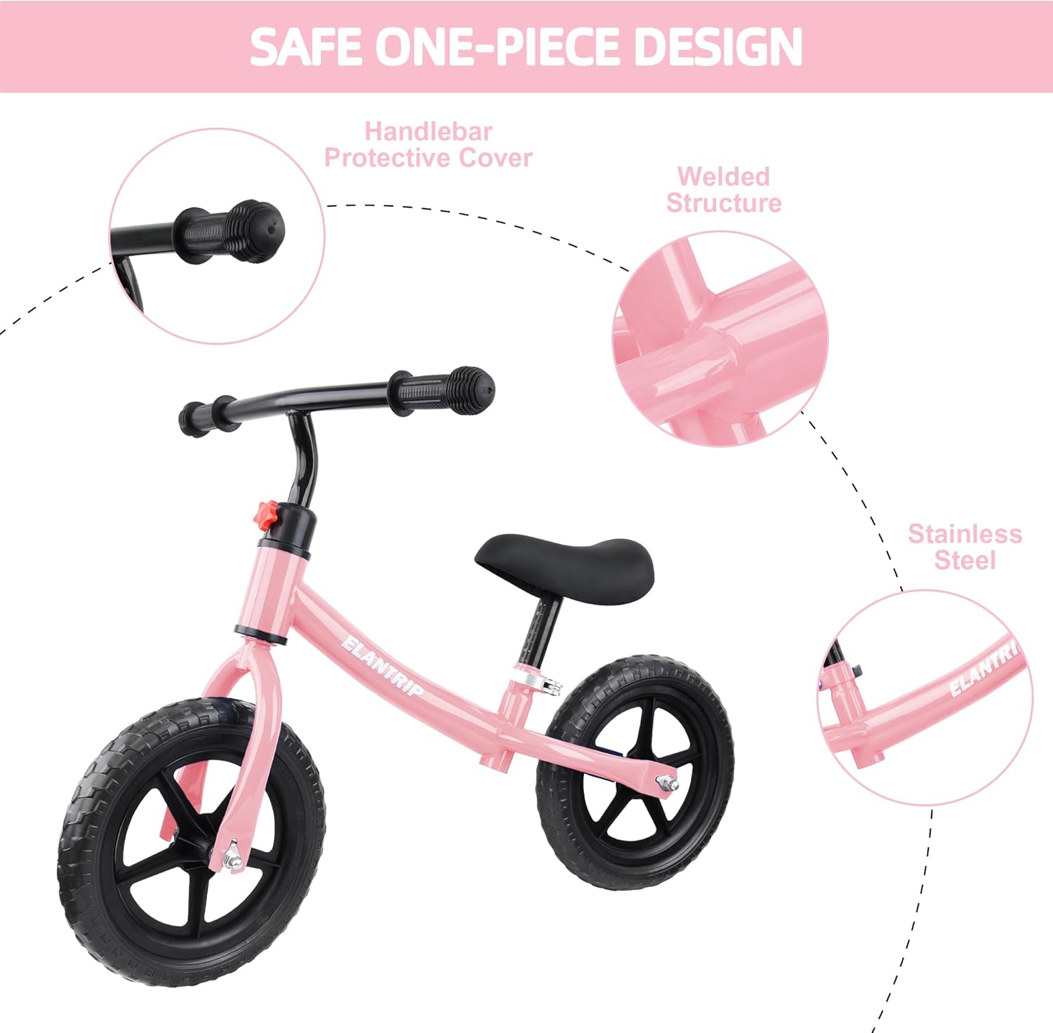 Elantrip Bicicleta de equilibrio para niños, juguetes de regalo de cumpleaños para niños y niñas de 1 a 3 años, bicicletas sin pedales para niños
