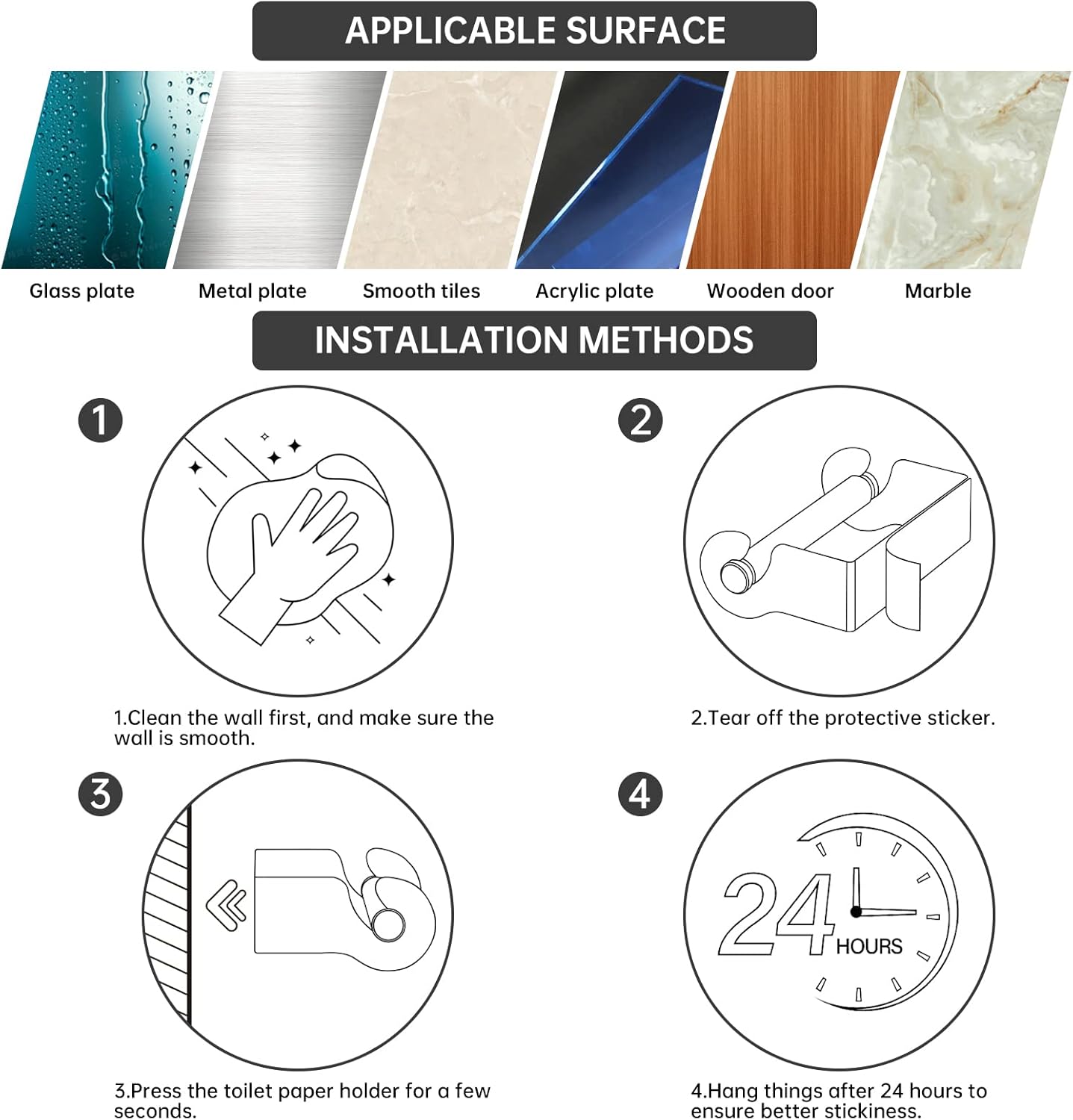XILIMEN Soporte adhesivo de papel higiénico de níquel cepillado, soporte de pared para rollo de papel higiénico, soporte para rollo de papel
