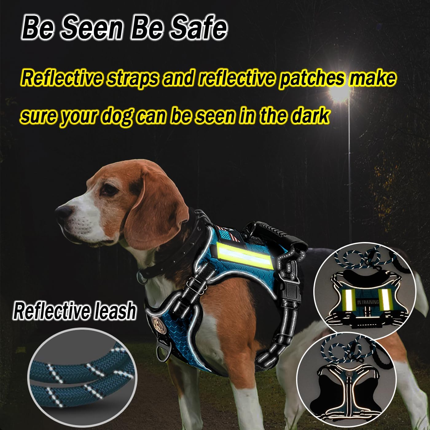 Chaleco para perro de servicio, chaleco de entrenamiento para perros grandes, arnés para perros grandes, sin tirones, con asa, ajustable, suave,