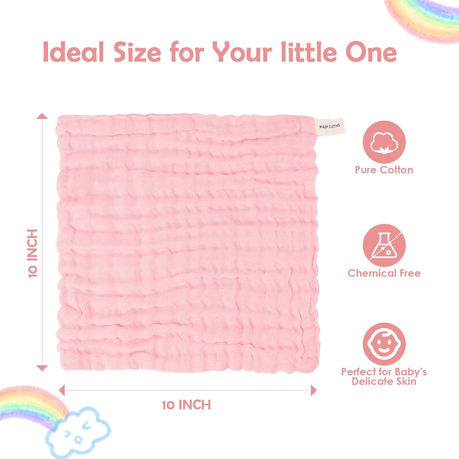 Orighty Paquete de 6 paños de muselina para bebé, paños suaves para recién nacidos, toallas absorbentes de baño y cara para bebé, toallitas para