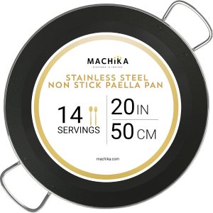 Machika Sartén de acero inoxidable con superficie antiadherente Sartén grande perfecta para preparar comida mediterránea Fondo de sándwich 14 Machika Sartén de acero inoxidable con superficie antiadherente Sartén grande perfecta para preparar comida mediterránea Fondo de sándwich 14