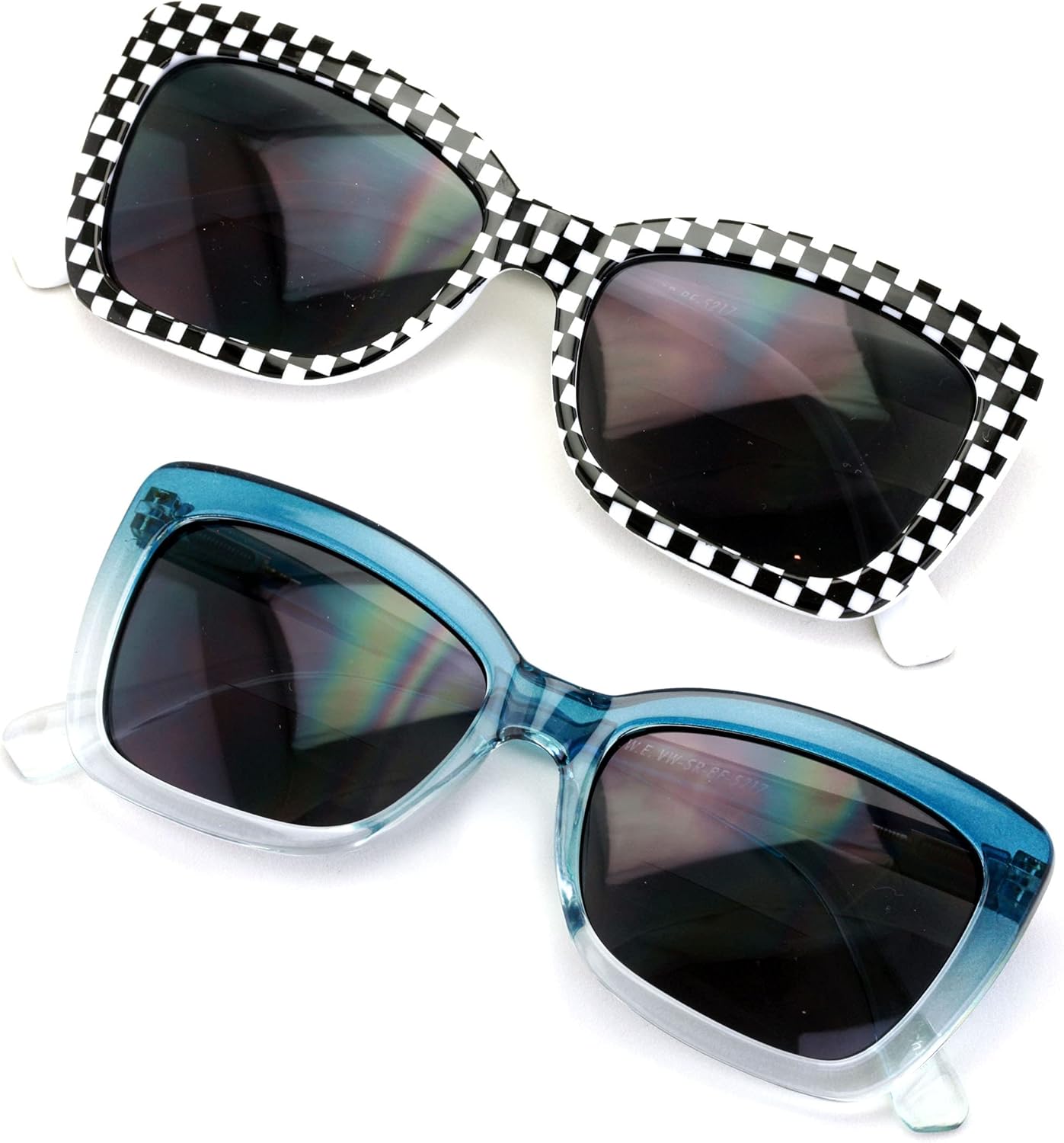 V.W.E. BIFOCAL – 2 pares de lentes grandes para mujer, lentes de sol de lectura de mariposa, divertidas gafas de gato para exteriores