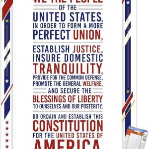 Trends International The United States Of America – Póster de pared con preámbulo de la Constitución, 22.375 x 34 pulgadas, paquete de póster y Trends International The United States Of America – Póster de pared con preámbulo de la Constitución, 22.375 x 34 pulgadas, paquete de póster y