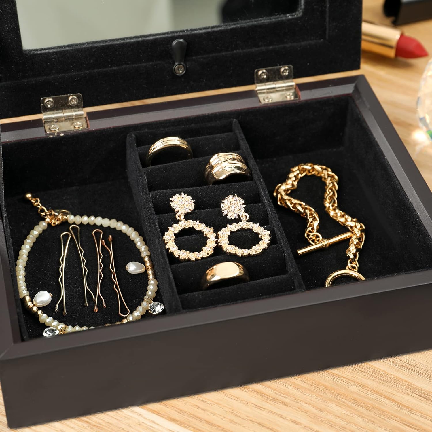 CHIHUT Forro de terciopelo autoadhesivo para cajones de joyas, forro de tela de terciopelo negro, forro de terciopelo negro para cajones de tocador,