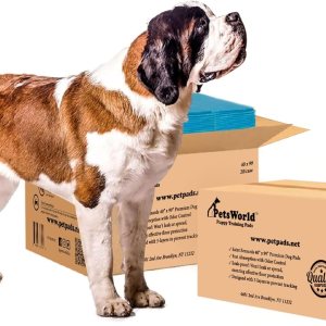 PETSWORLD Almohadillas para orinar de perro de gran tamaño (40 x 99 pulgadas), almohadillas gigantes 4XL para entrenamiento de cachorros, PETSWORLD Almohadillas para orinar de perro de gran tamaño (40 x 99 pulgadas), almohadillas gigantes 4XL para entrenamiento de cachorros,