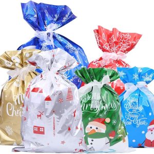 30 bolsas de regalo de Navidad, bolsas grandes para golosinas navideñas, bolsas de envoltura de regalos, bolsas de regalo con patrón de copos de 30 bolsas de regalo de Navidad, bolsas grandes para golosinas navideñas, bolsas de envoltura de regalos, bolsas de regalo con patrón de copos de