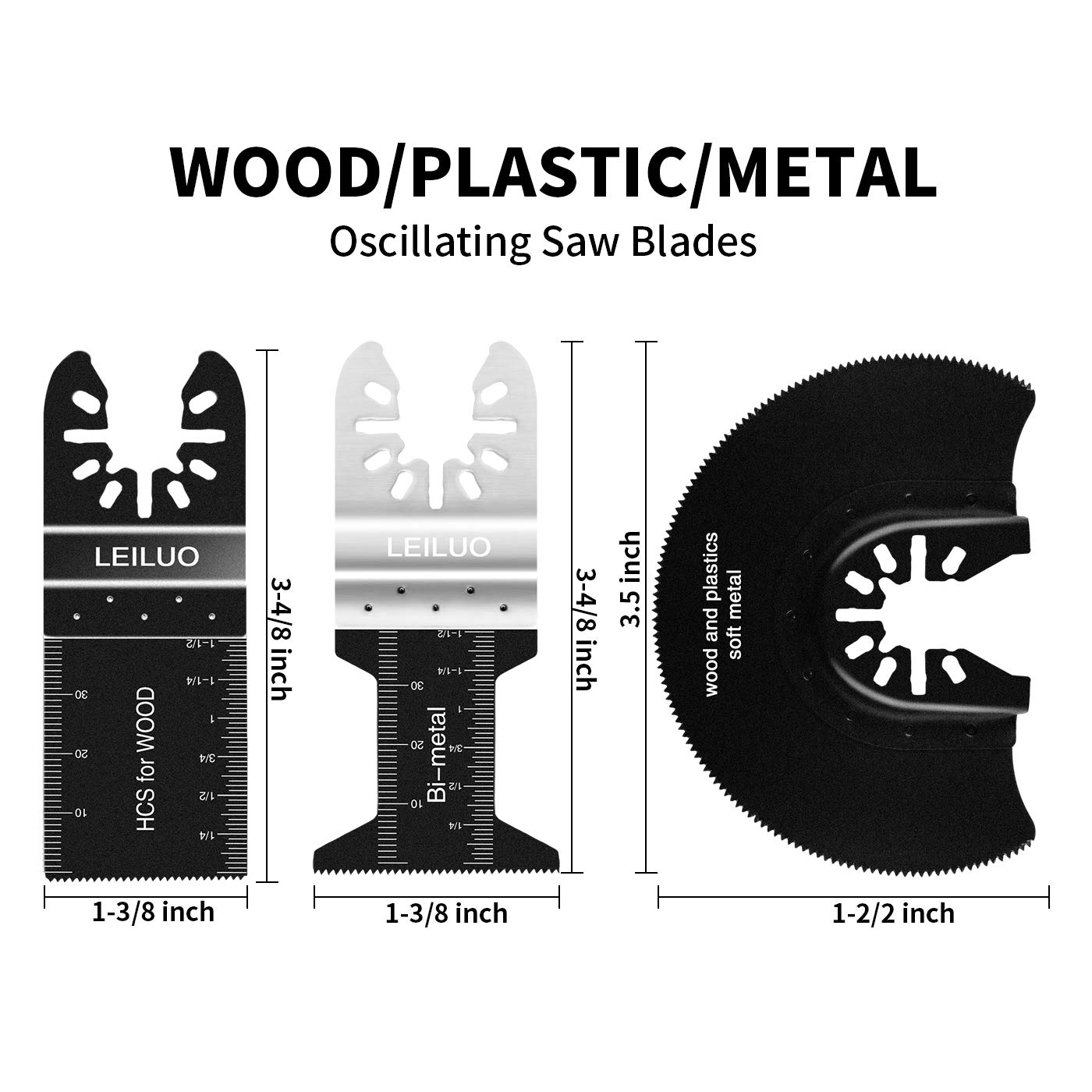 Paquete de 50 cuchillas oscilantes LEILUO para herramientas de madera de fácil corte, cuchillas de sierra de oscilación de plástico, ajuste