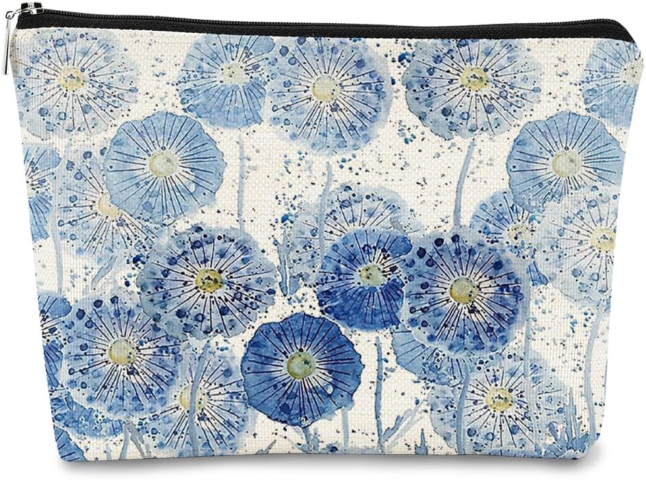 Bolsa de maquillaje floral, bolsa de cosméticos de flores, bolsa de maquillaje estética, bolsa de maquillaje pequeña, bolsa de maquillaje para