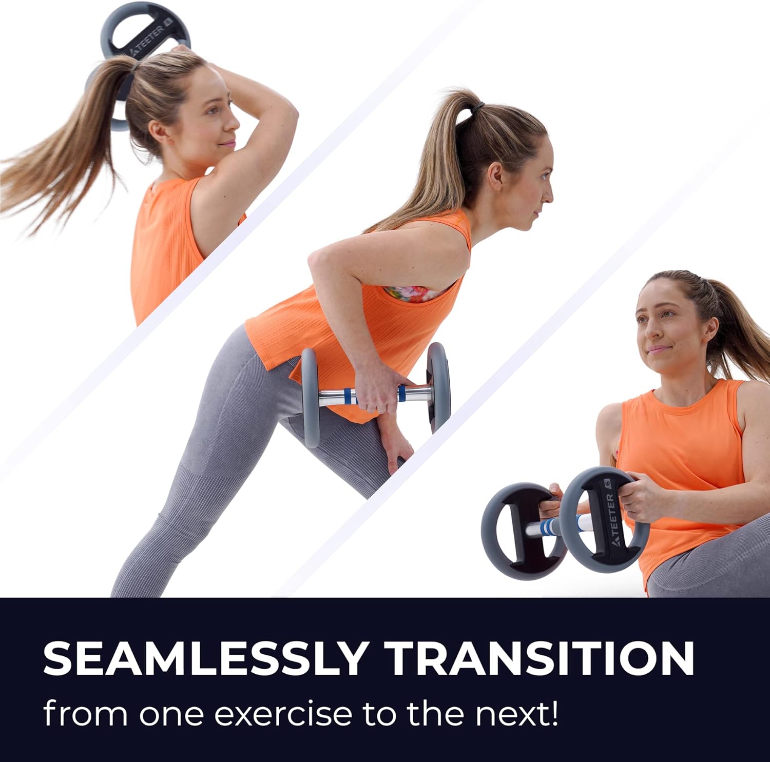 Teeter Bell Multi-Grip – Aplicación de pesas y entrenamiento – Mancuernas, pesas rusas y pelota medicinal todo en uno, cardio de bajo impacto y