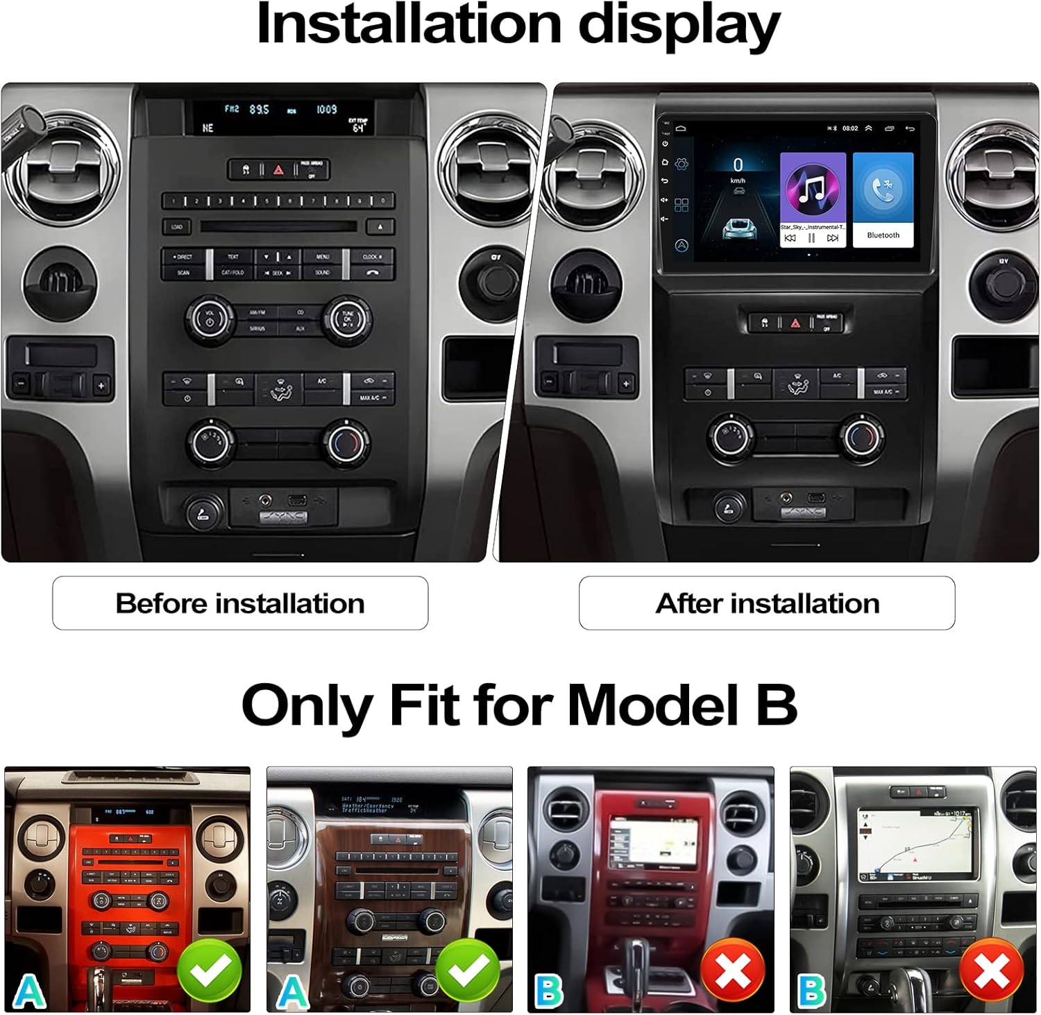 Android 13 Radio estéreo para coche para Ford F150 F-150 2009 2010 2011 2012, pantalla táctil de 9 pulgadas Bluetooth con enlace de espejo Navi GPS