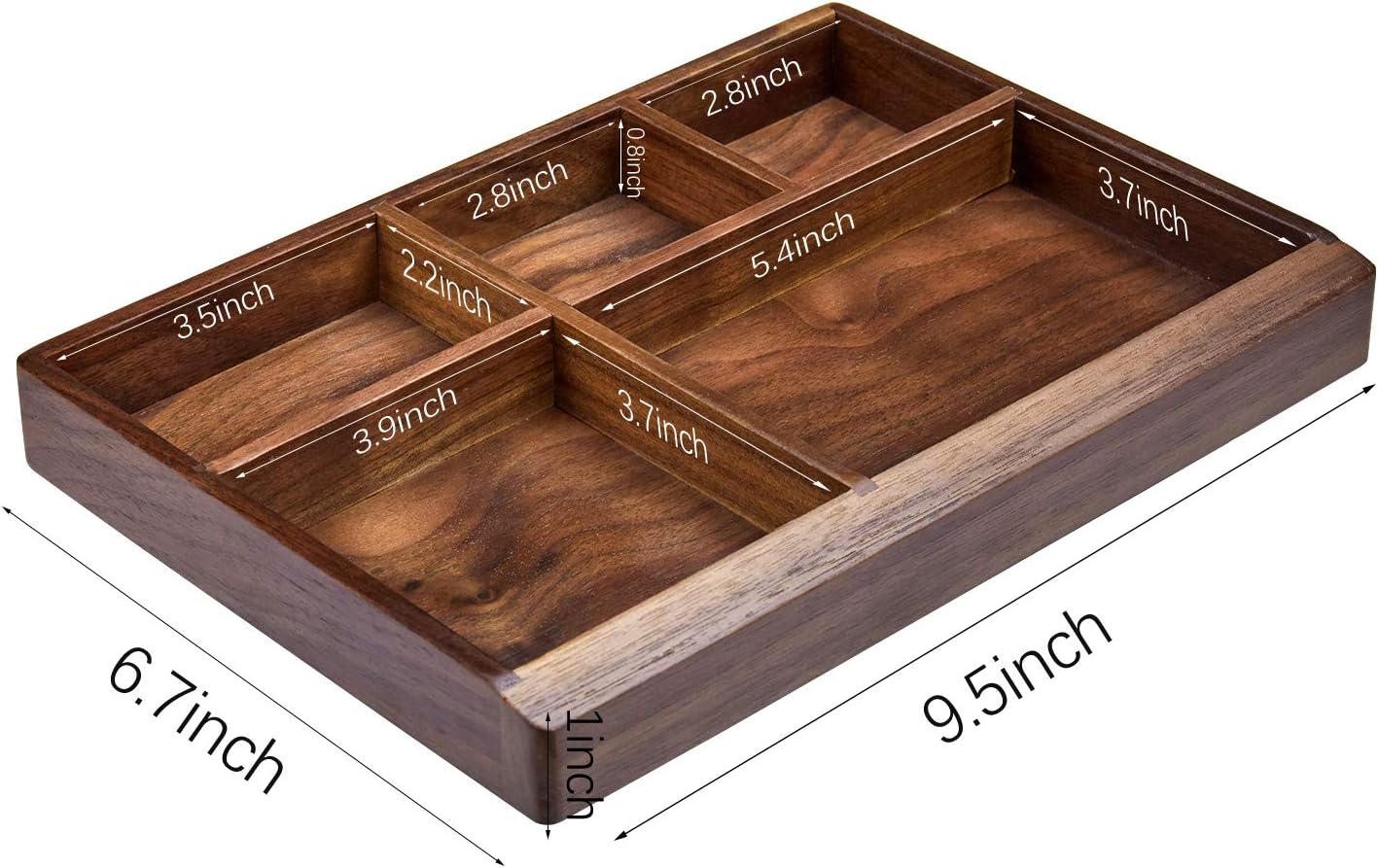 Bandeja de valet para hombres, organizador de mesita de noche, bandeja EDC, organizador de mesa, estación de carga, bandeja de atrapar, caja de