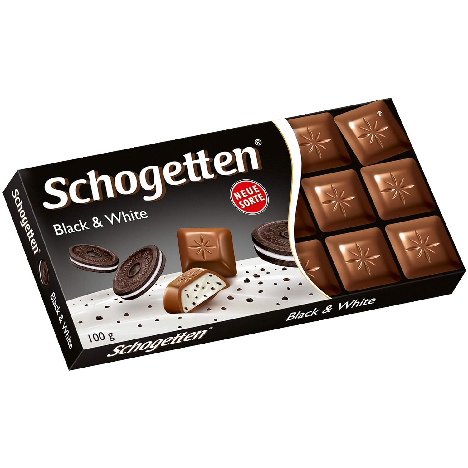 Schogetten Chocolate blanco y negro caramelo original alemán chocolate 100g3.52oz