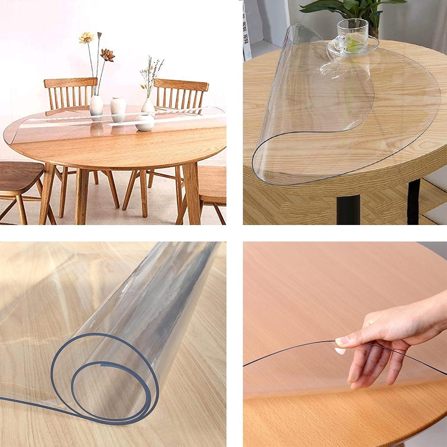 JYFZYTLL Protector de mesa transparente de 0.079 in de grosor, mantel redondo impermeable, diámetro de 16 a 55 pulgadas, almohadillas para mesas de