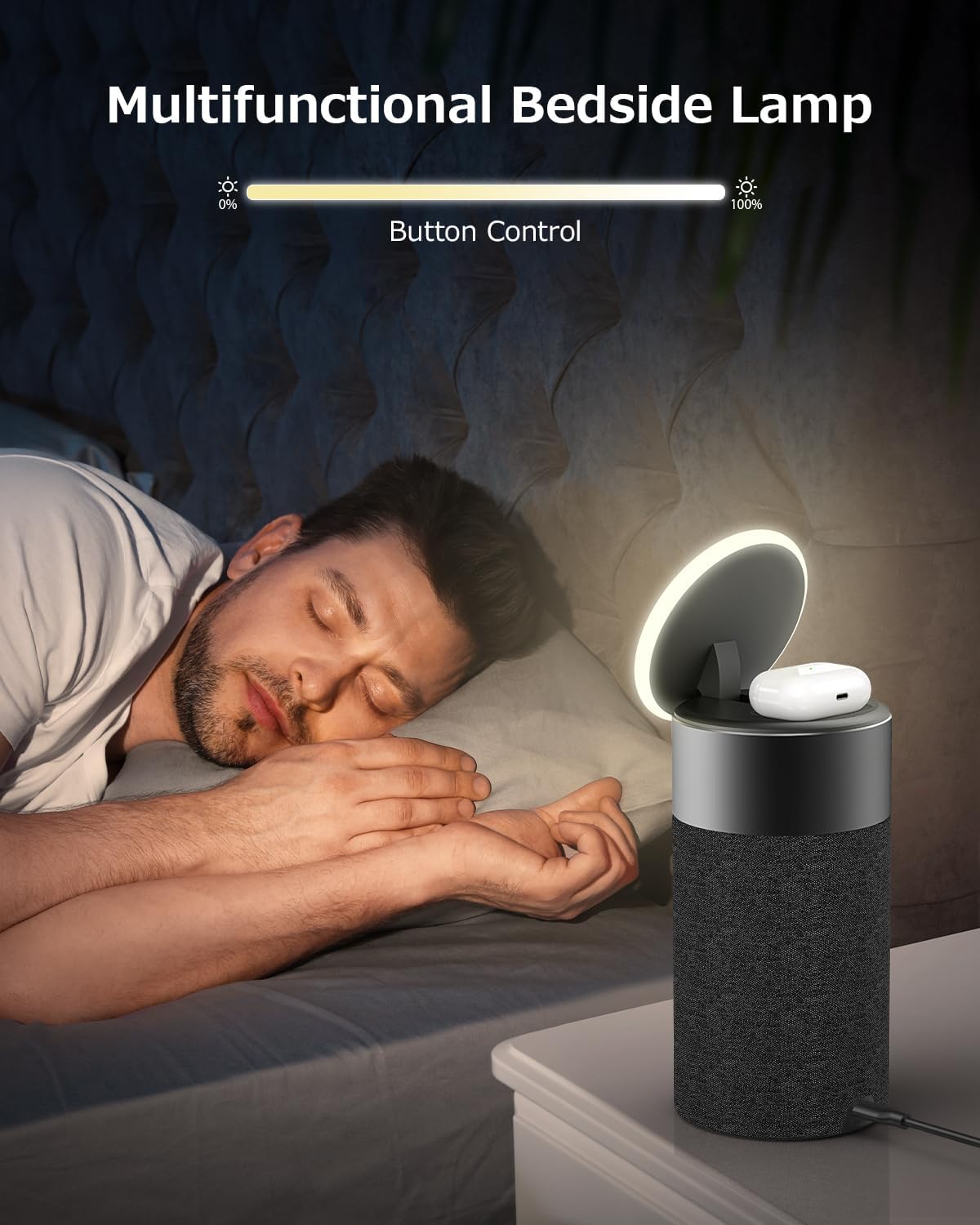 COLSUR Altavoz Bluetooth, cargador inalámbrico magnético, altavoces Bluetooth con luz nocturna, estación de carga inalámbrica 2 en 1 para iPhone