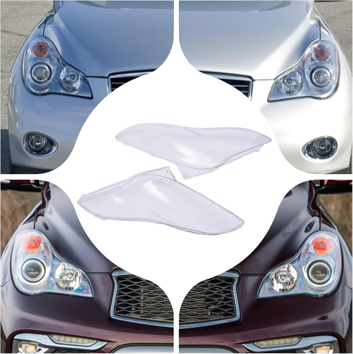 CNCEST Par de faros delanteros delanteros izquierdos y derechos, pantalla de repuesto para Infiniti QX50 EX25 EX35 2008 2009 2010 2011 2012